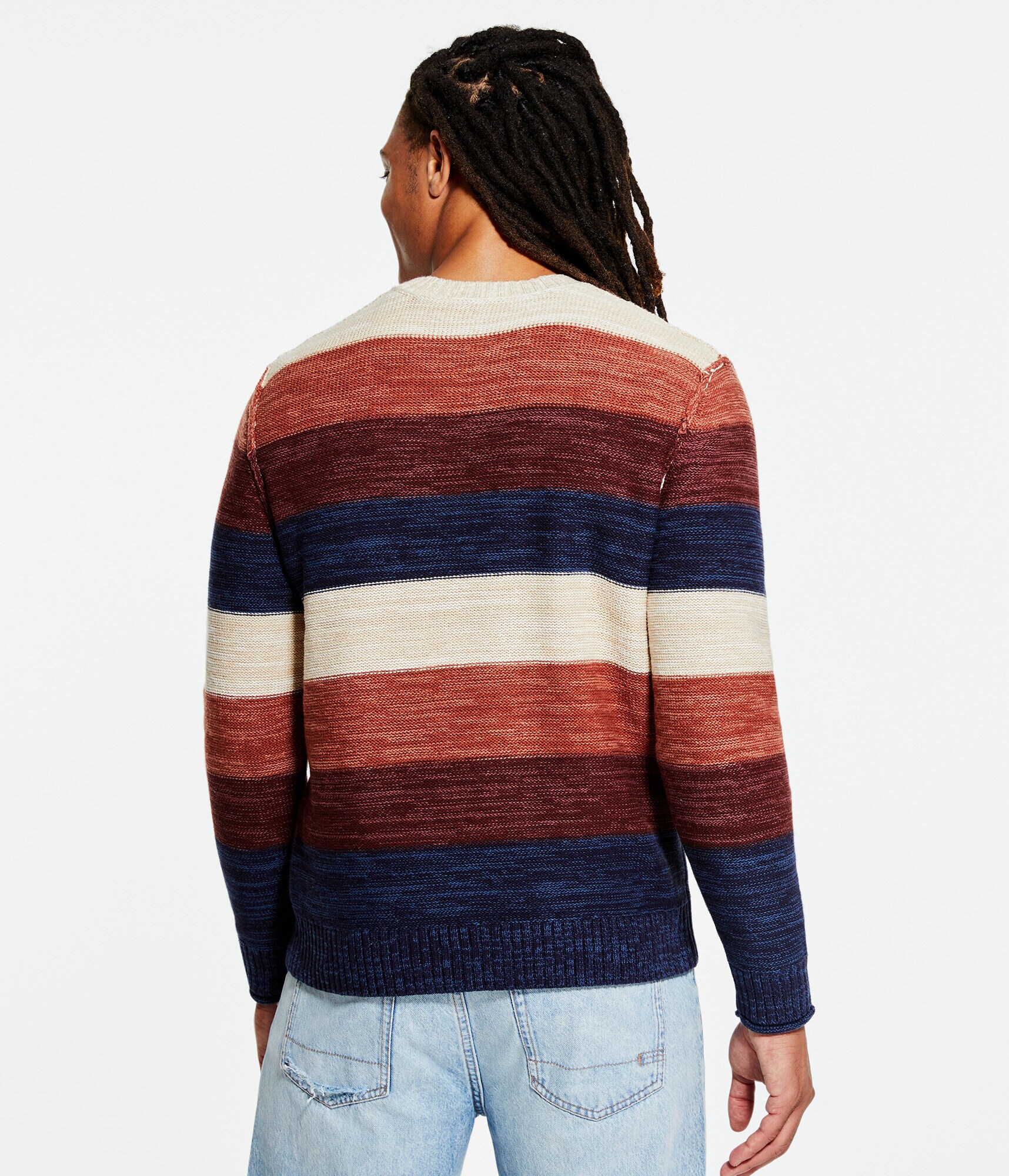 Space-Dye Stripe Crew Sweater