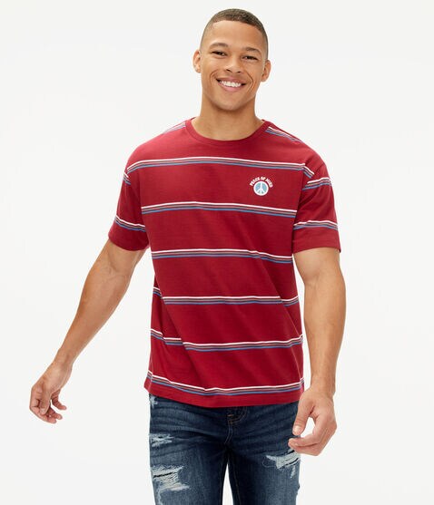 Peace Sign Thin Stripe Graphic Tee Peace Sign Thin Stripe Graphic Tee