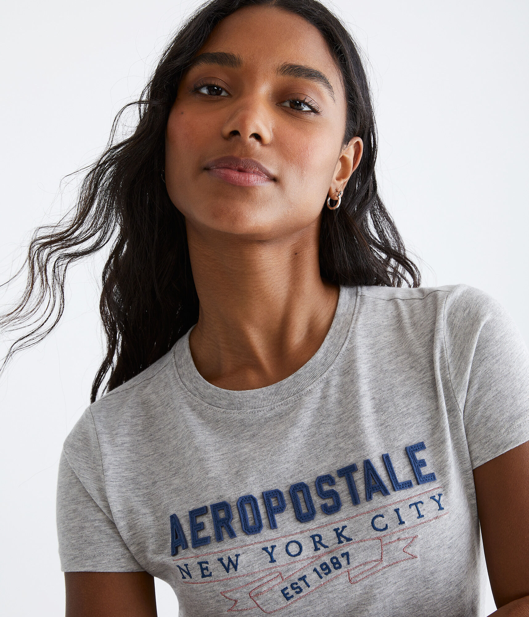 Aeropostale Ribbon Appliqué Graphic Tee