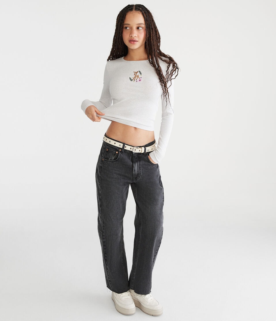 Long Sleeve Seriously Soft Deer Graphic Baby Tee