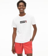 Aero Palm Tree Box Logo Appliqué Graphic Tee