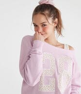 Floral 28 Off-The-Shoulder Crew Sweatshirt