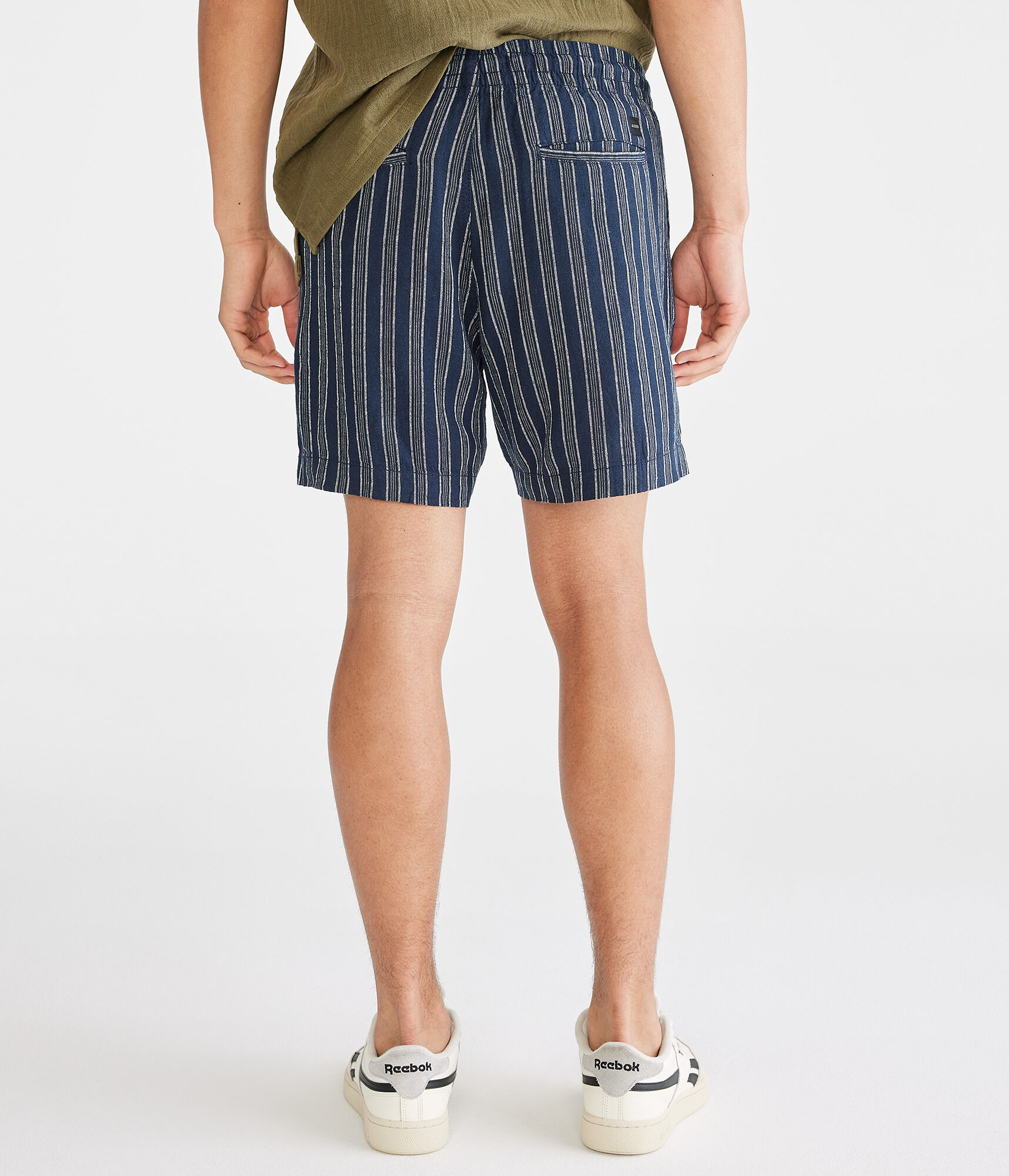Striped Linen Jogger Shorts 6.5"