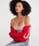 Striped Cotton Henley Bralette