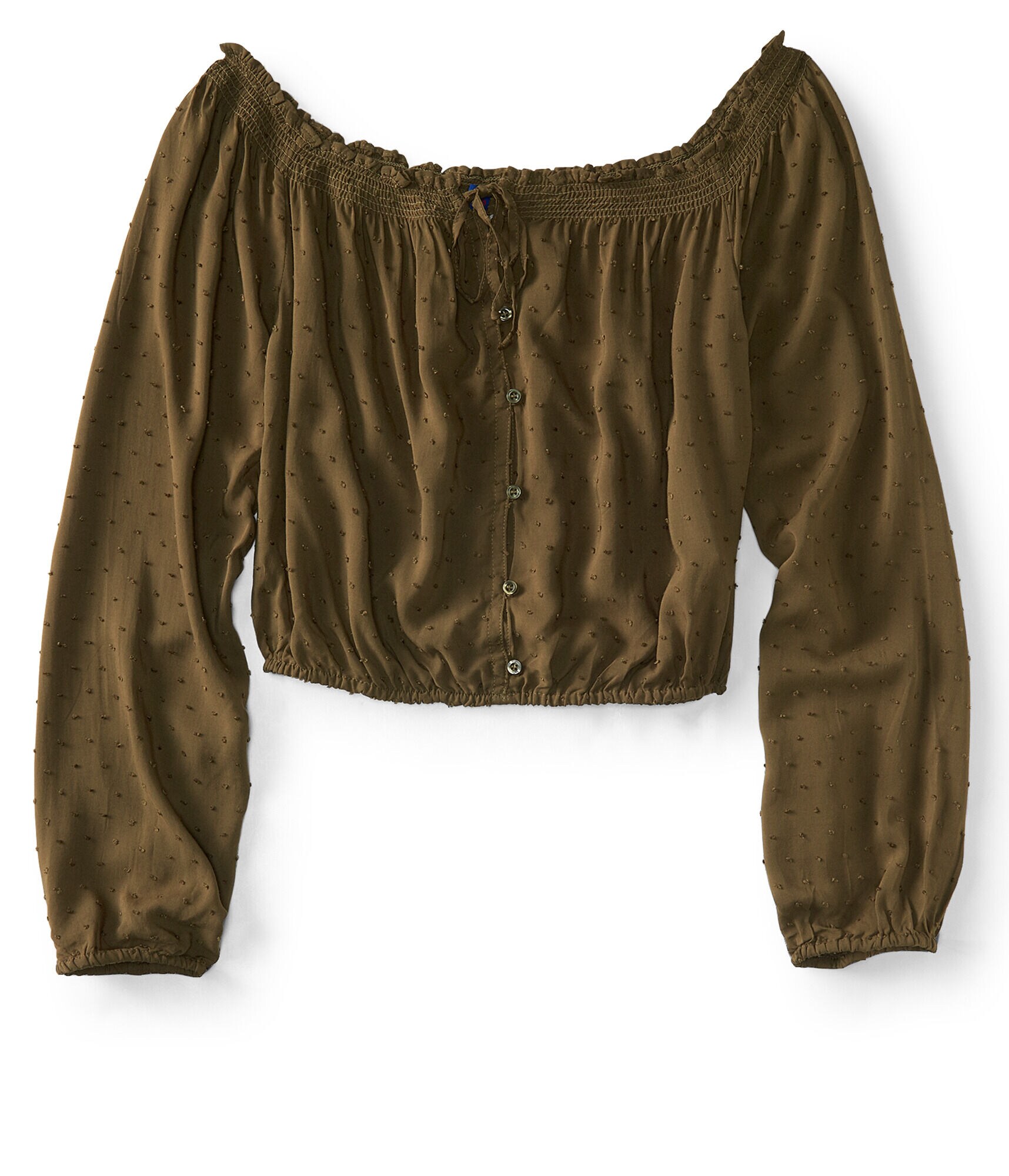 Long Sleeve Off-The-Shoulder Crop Top