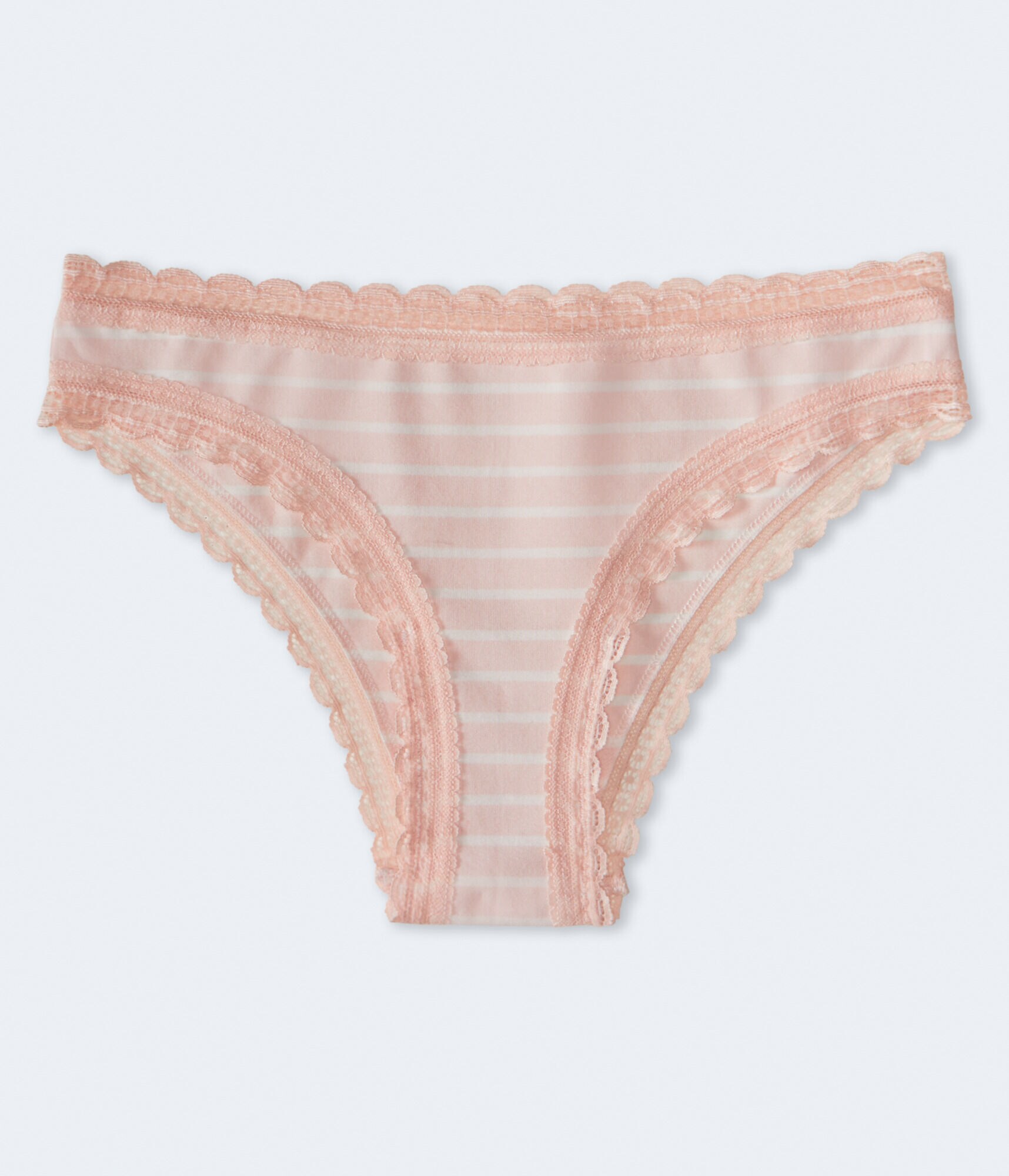 Striped Lace-Trim Cheeky