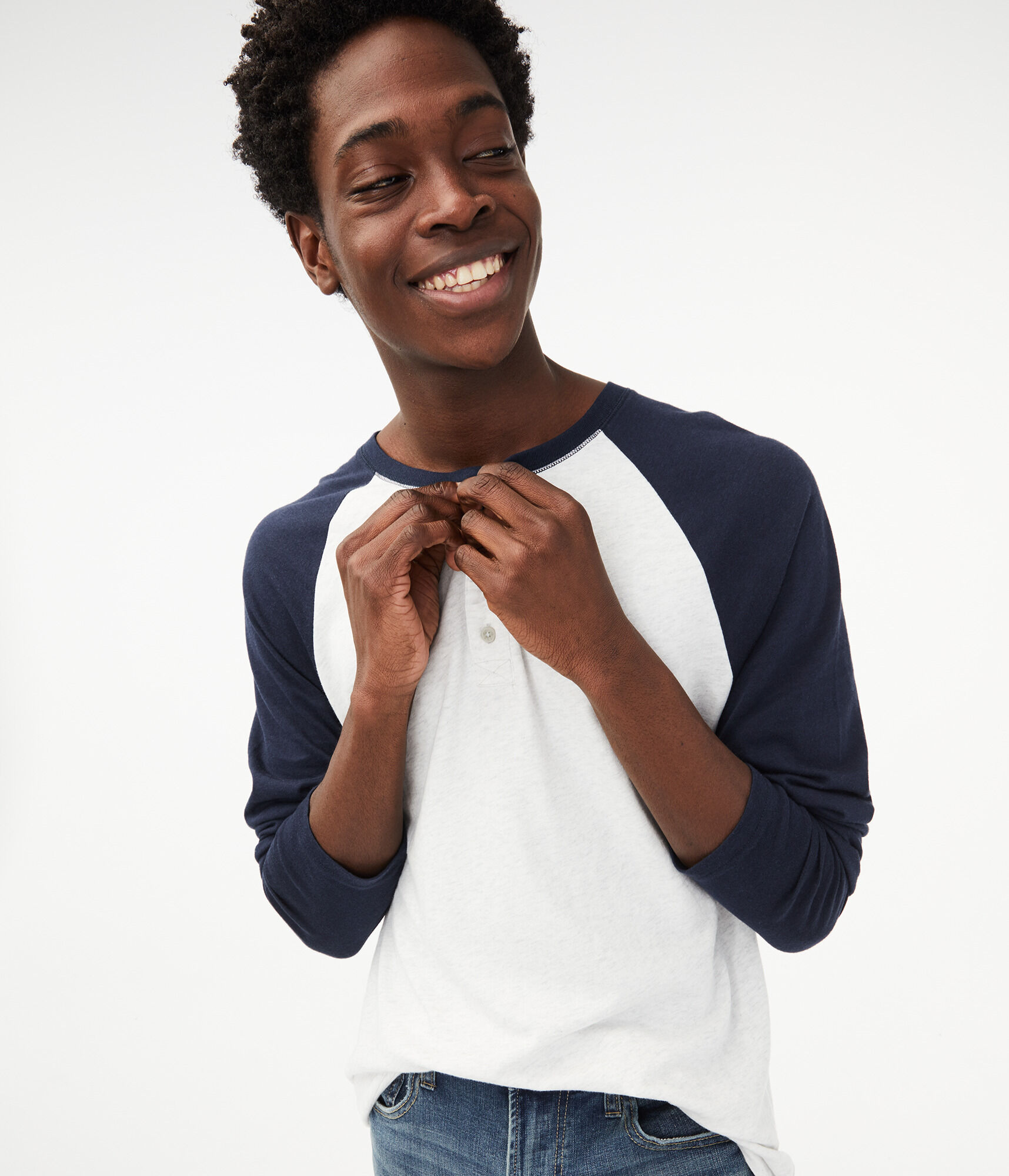 Long Sleeve Raglan Henley