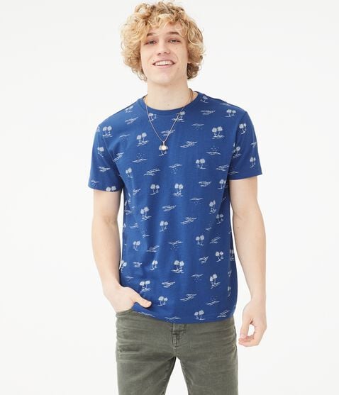 Palm Tree Waves Graphic Tee Palm Tree Waves Graphic Tee