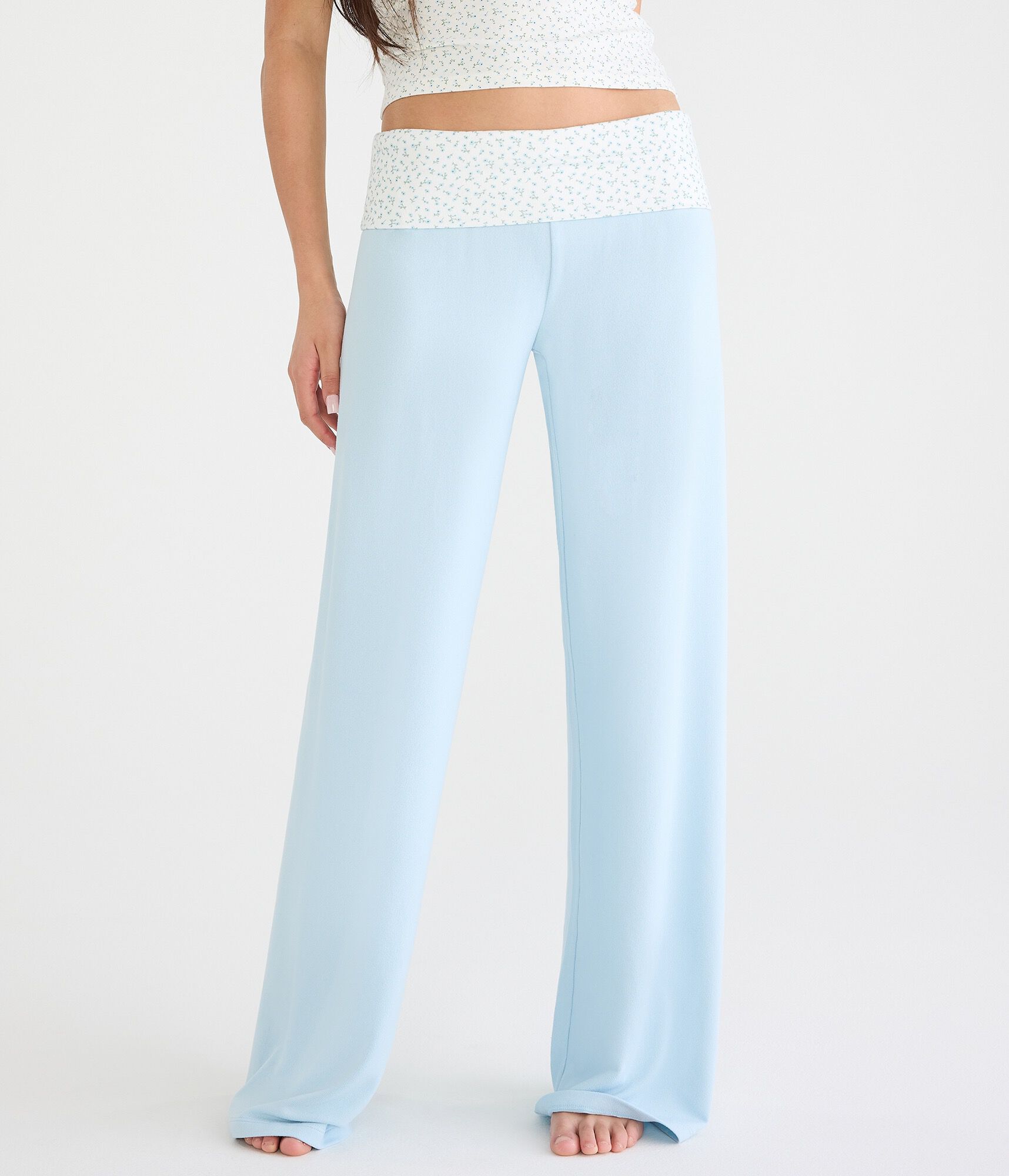 Floral Fold-Over Sleep Pants