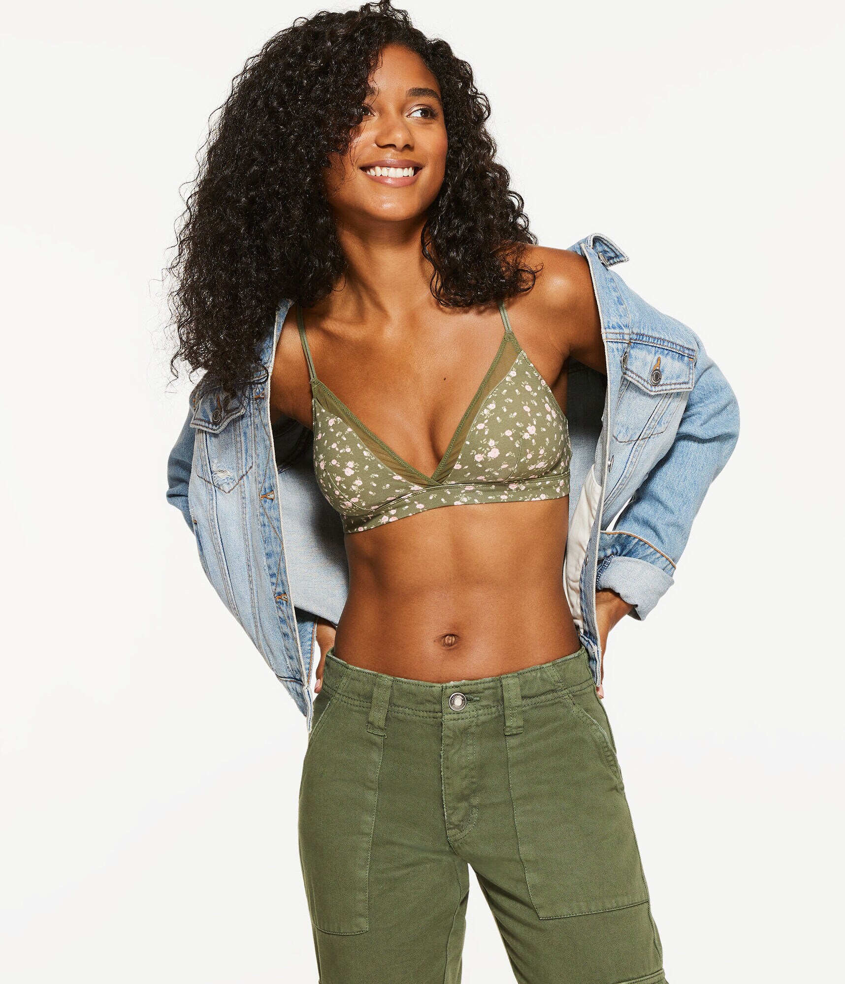Floral Triangle Mesh Bralette