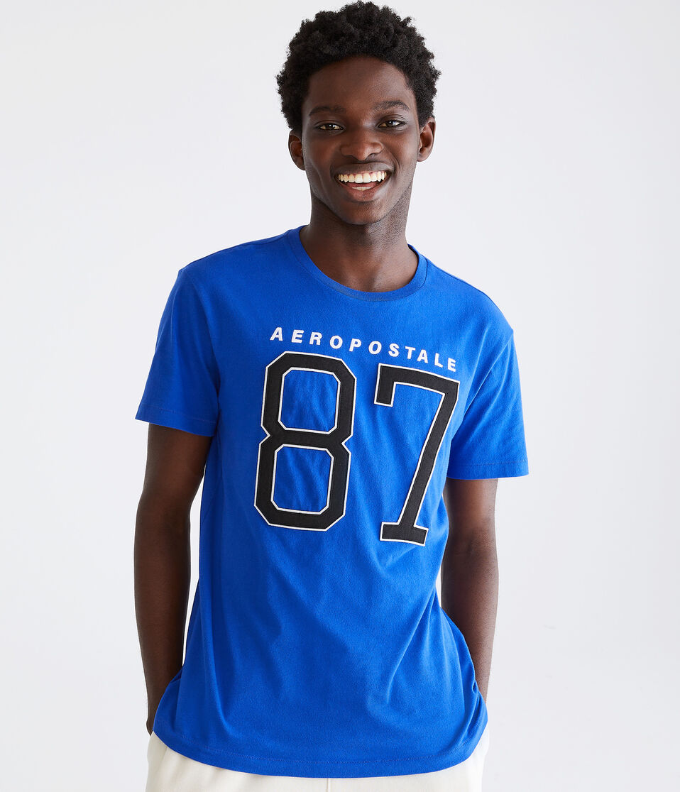 Aeropostale Large 87 Appliqué Graphic Tee