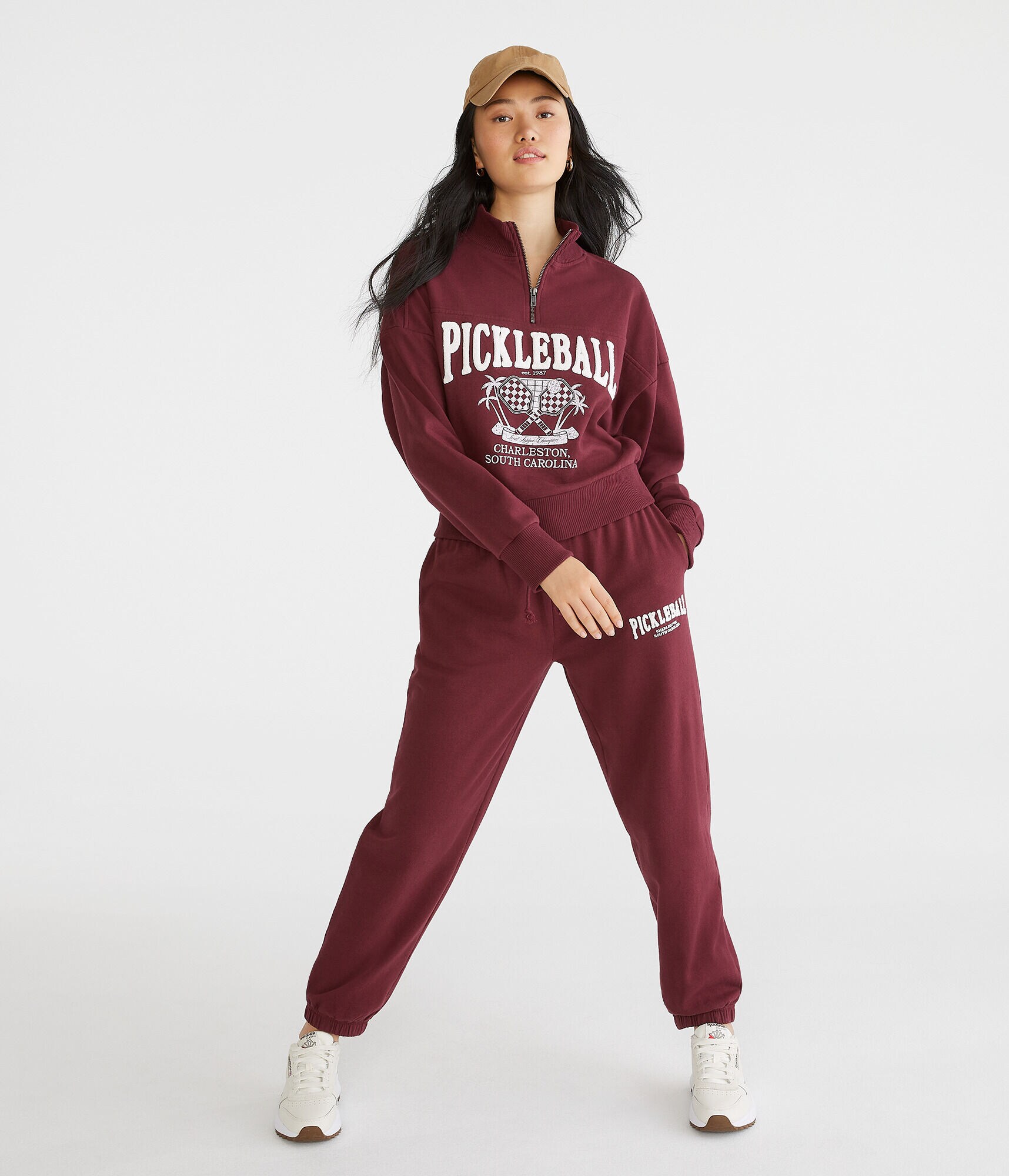 Pickleball Slouchy High-Rise Cinched Sweatpants