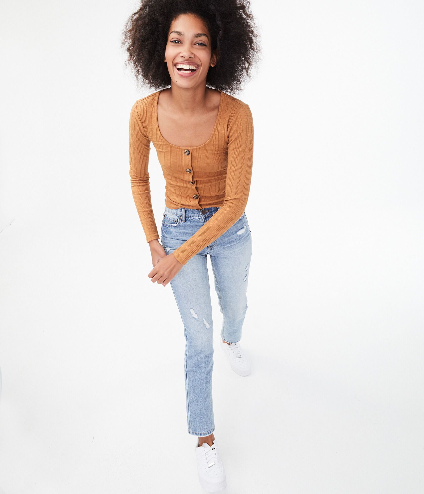 Long Sleeve Seriously Soft Button-Front Top