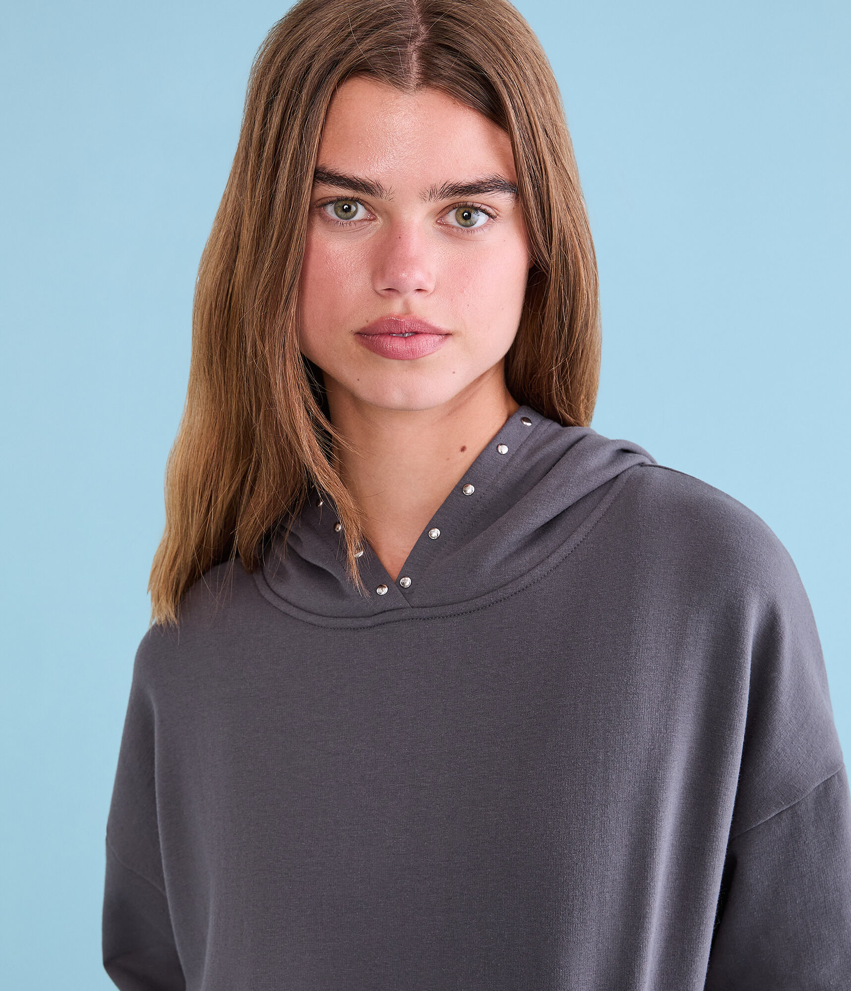 Demetra for Aero Studded Pullover Hoodie