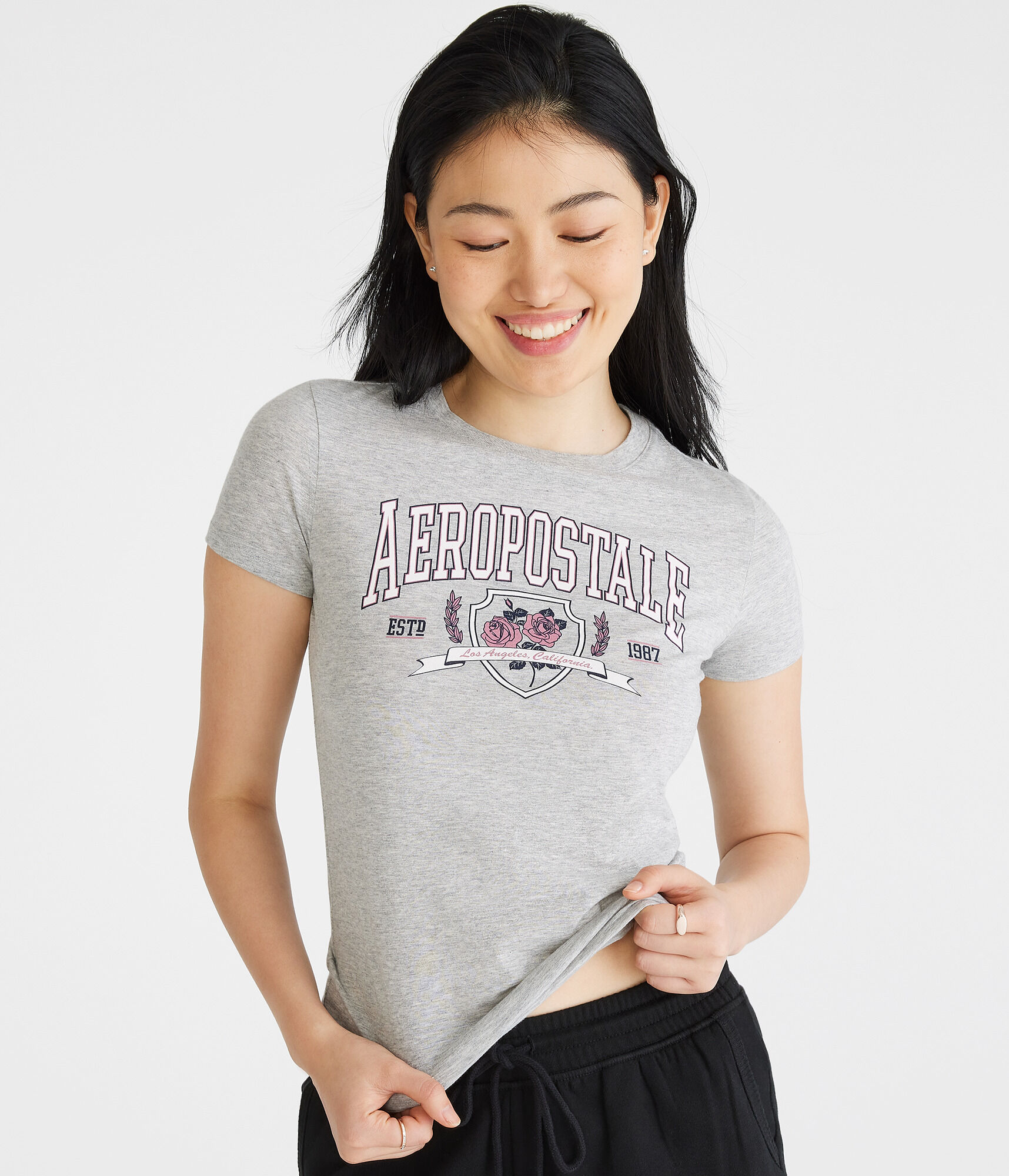 Aeropostale Rose Crest Graphic Tee