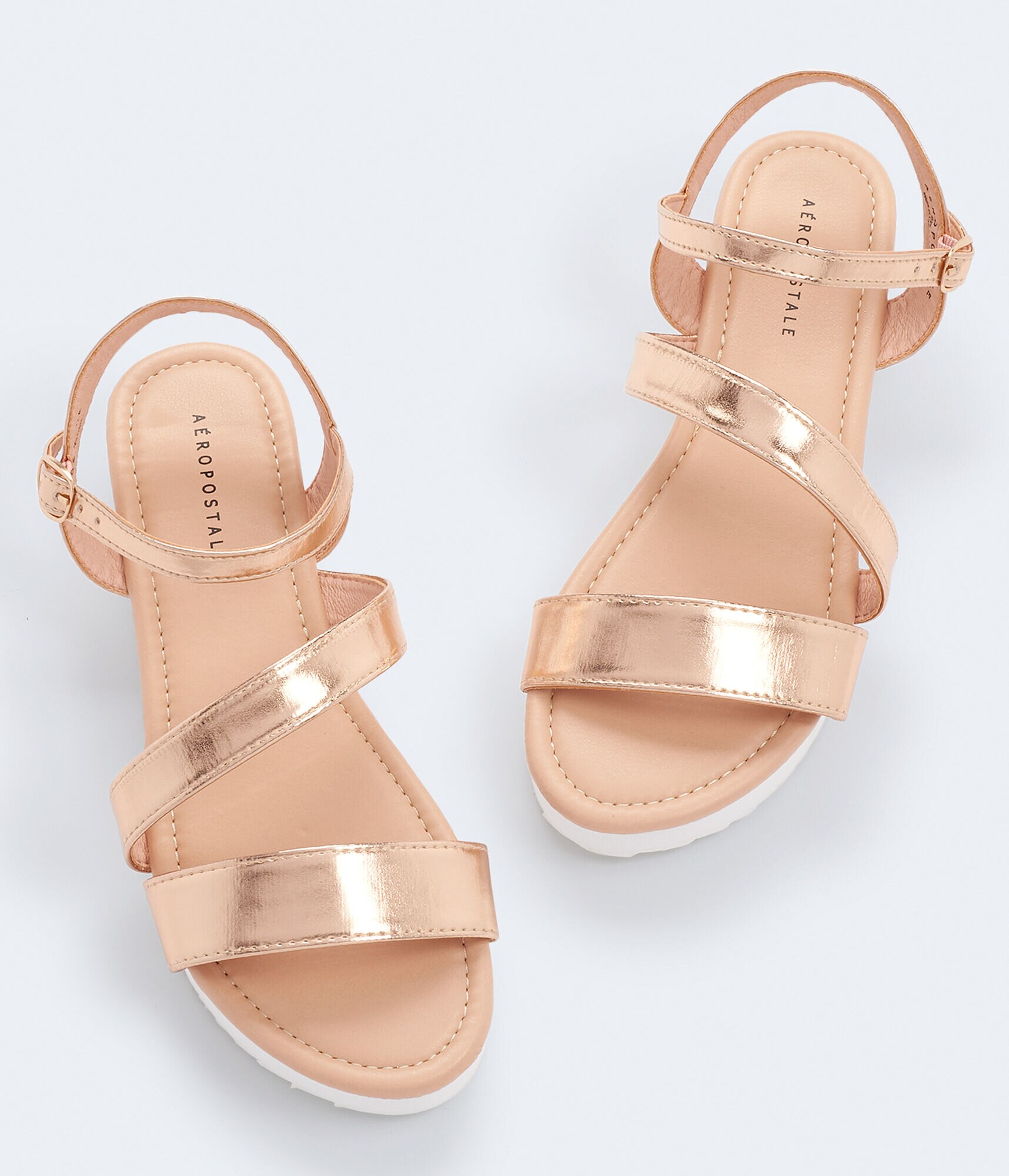 peach strappy sandals