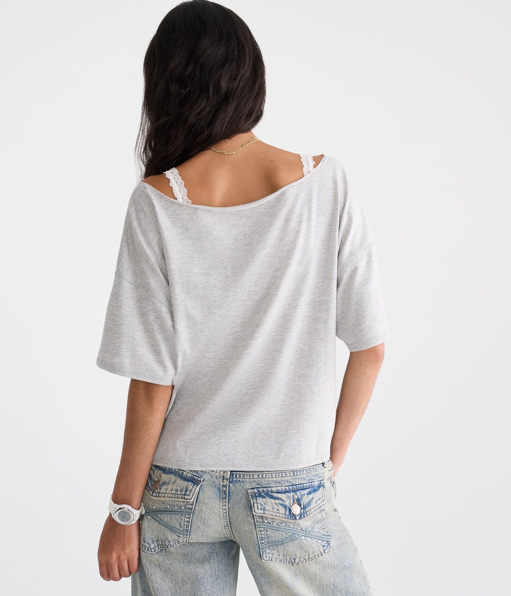 San Francisco 49ers Off-The-Shoulder Graphic Tee