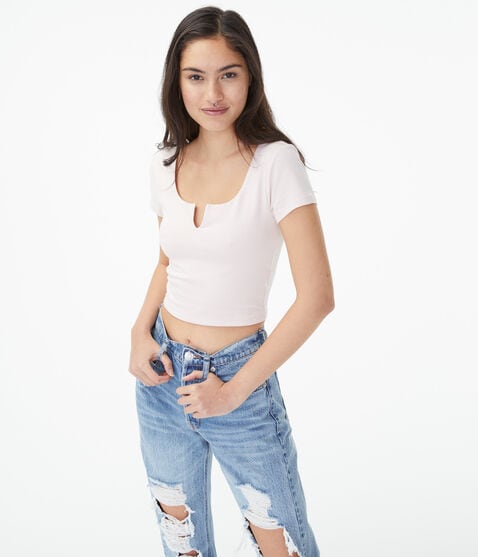 Seriously Soft Notch-Neck Baby Tee Seriously Soft Notch-Neck Baby Tee