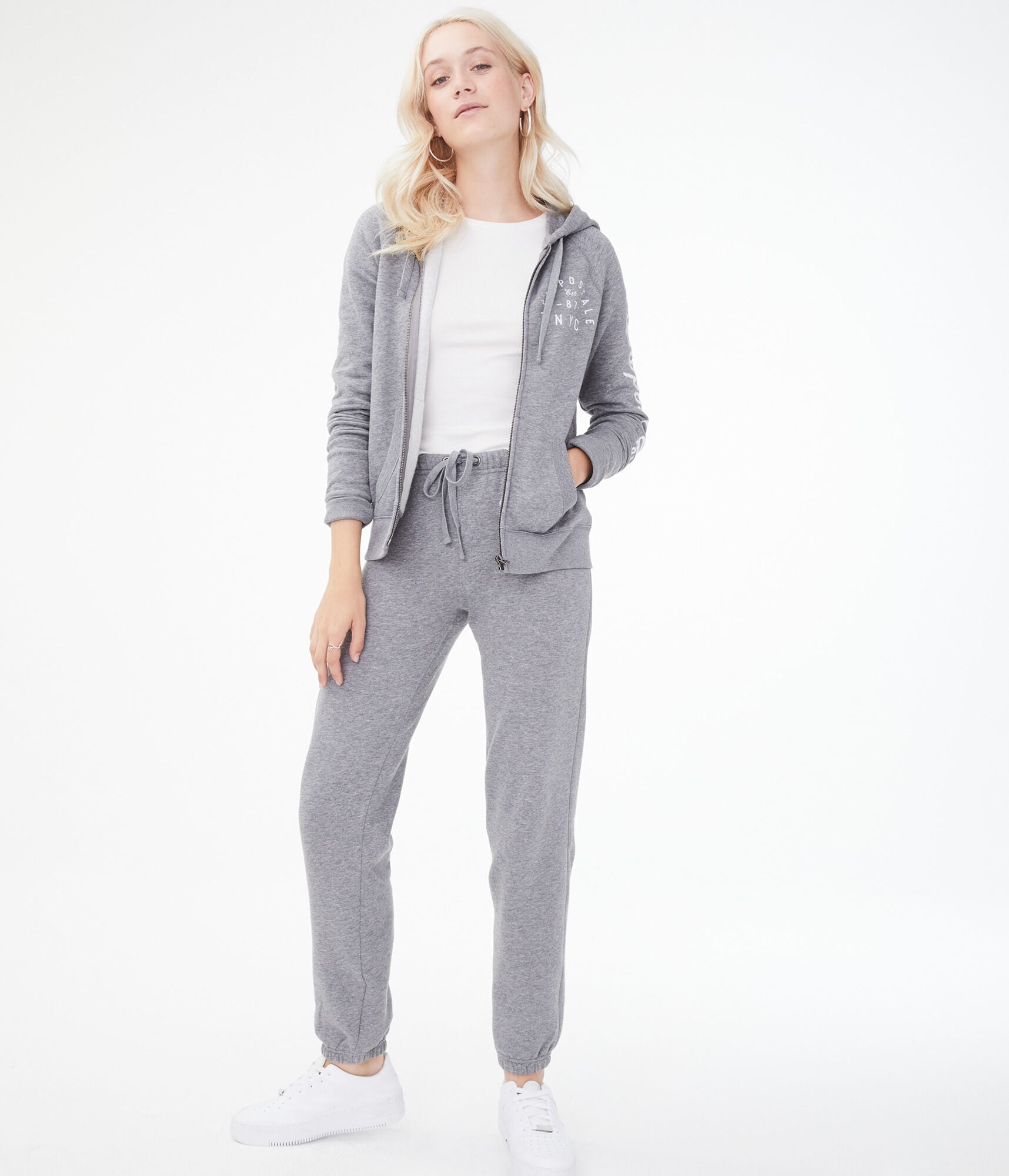 MIRROR9★Comfy club hoodie&pants Solid Lightweight Full-Zip Hoodie