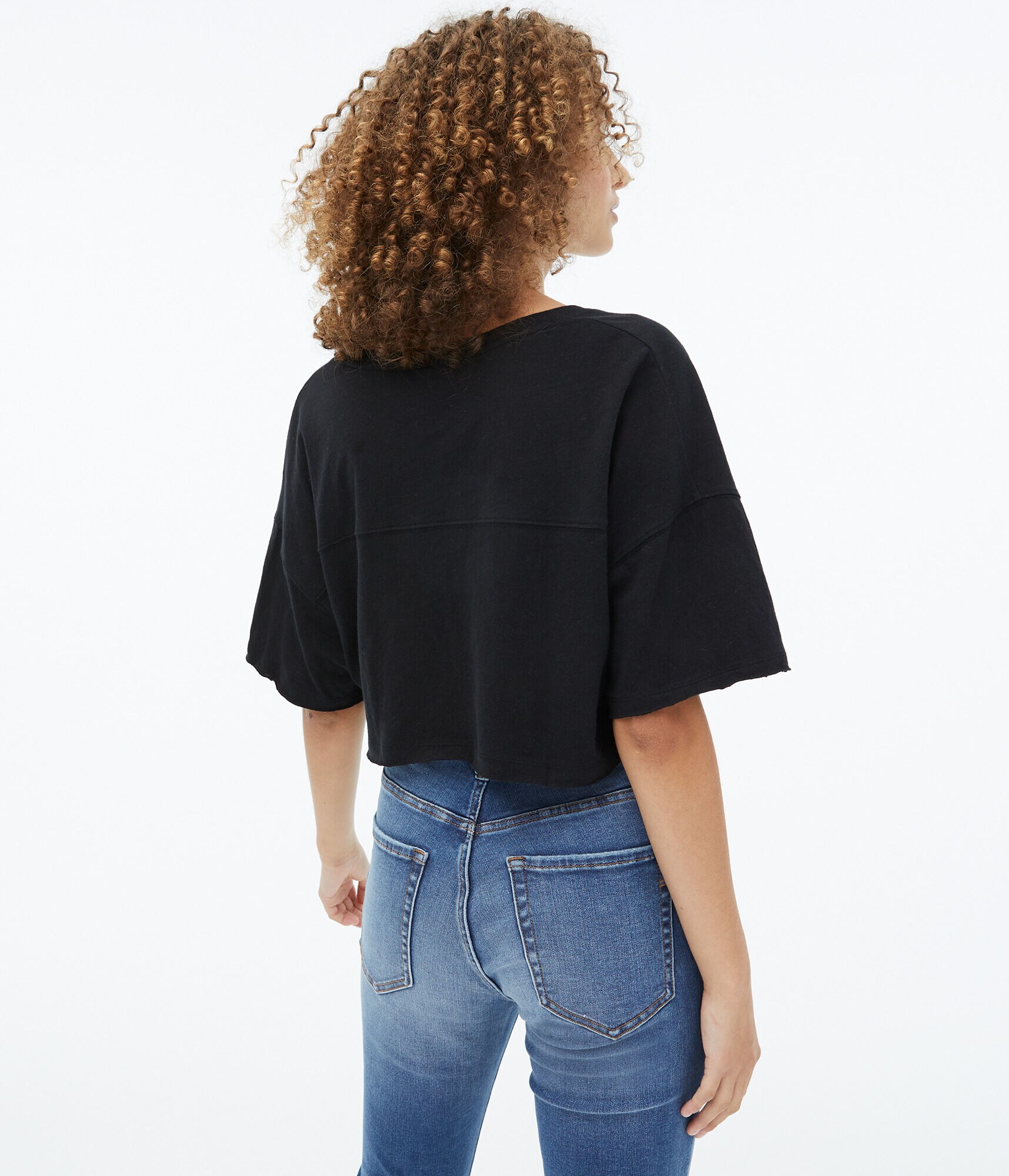 Notch-Neck Cropped Boyfriend Tee