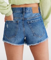 High-Rise Denim Shorty Shorts