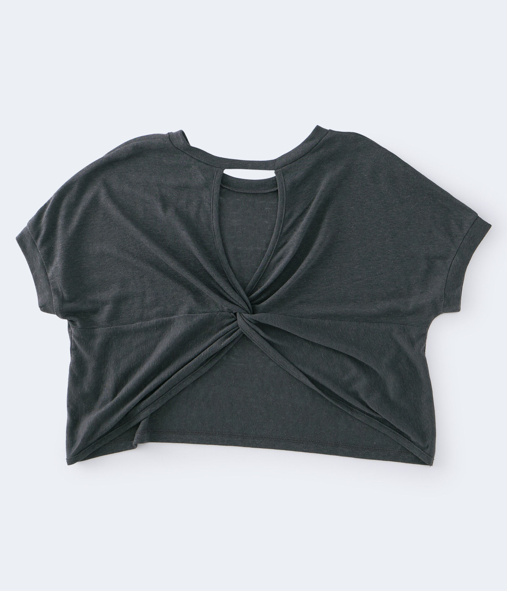 Twist-Back Linen-Blend Top***