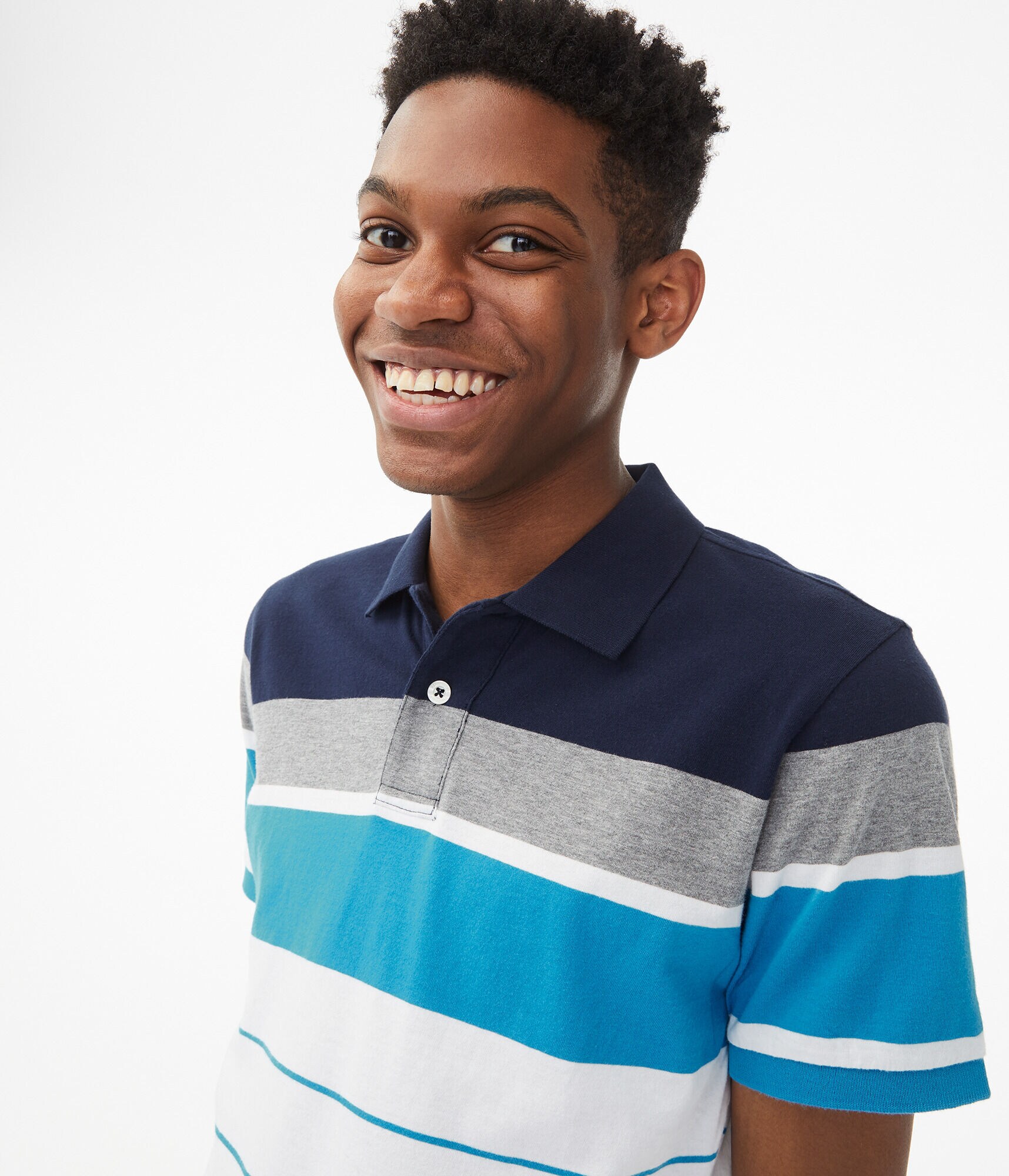 Colorblocked Stripe Jersey Polo