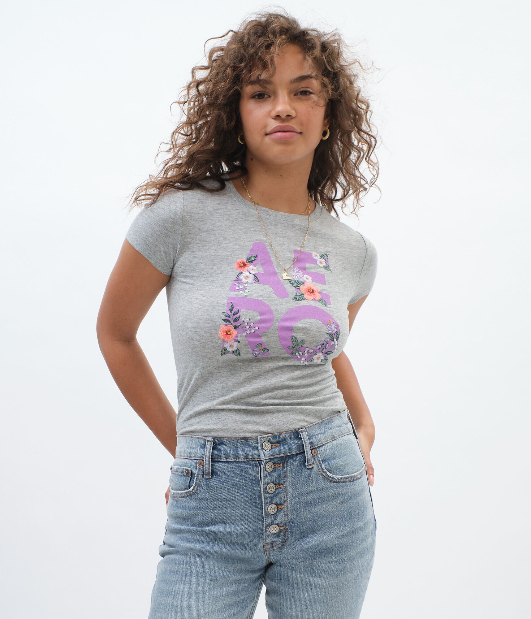 Stacked Floral Logo Graphic Tee***