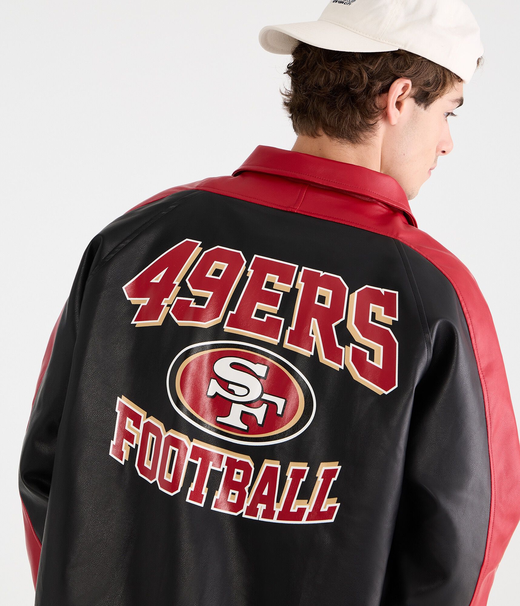 San Francisco 49ers Faux Leather Full-Zip Jacket