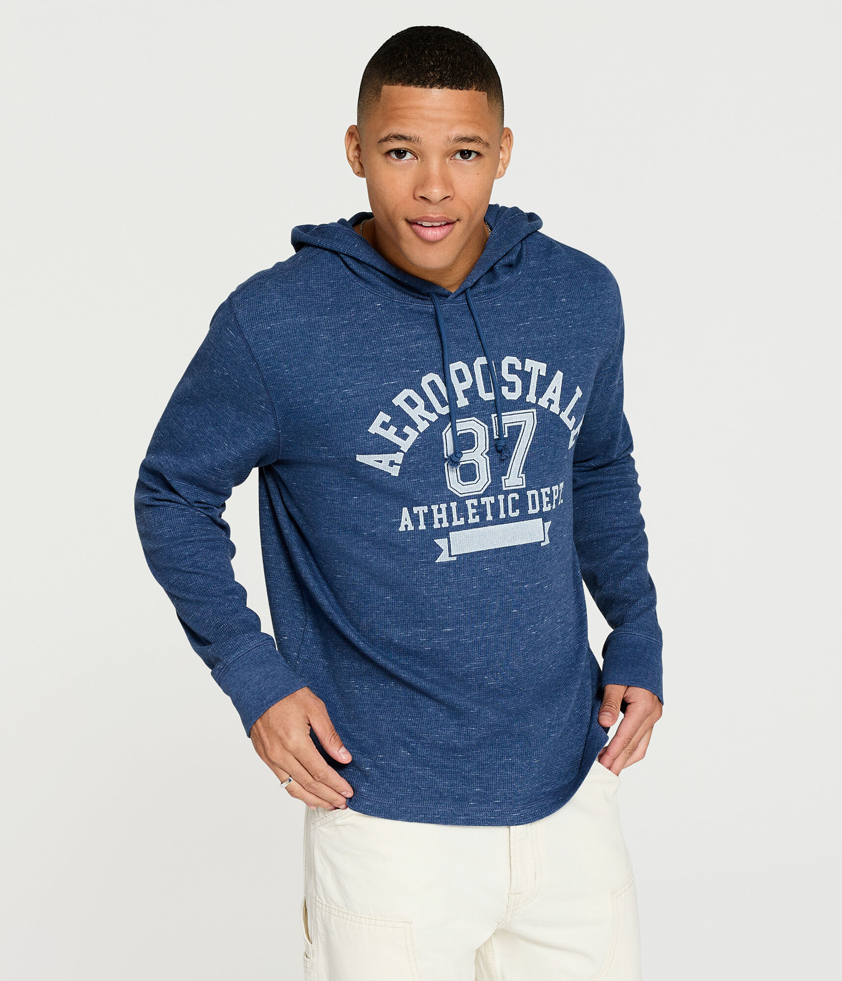 Aeropostale Athletic Dept Thermal Pullover Hoodie