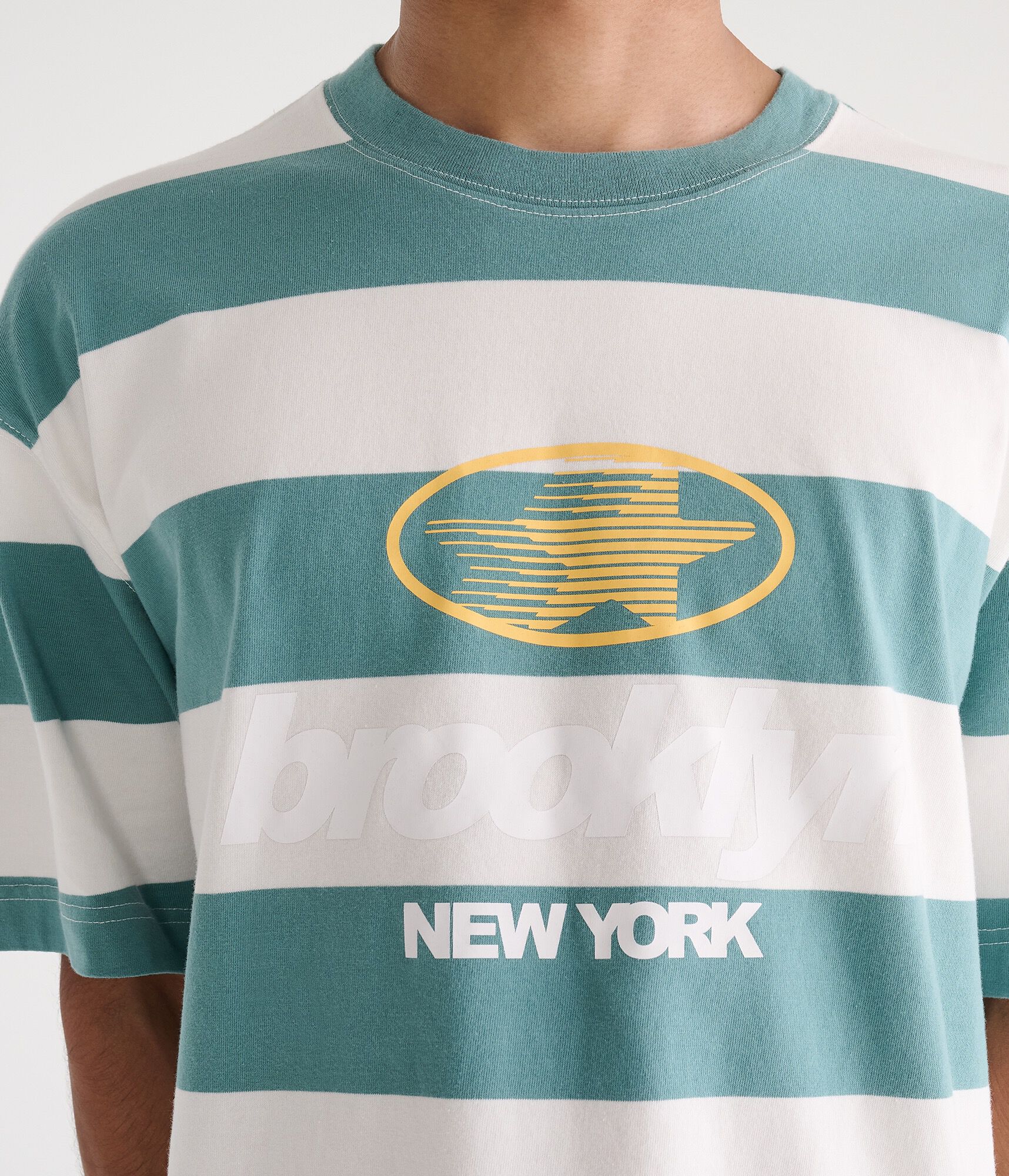 Brooklyn Star Striped Boxy Graphic Tee