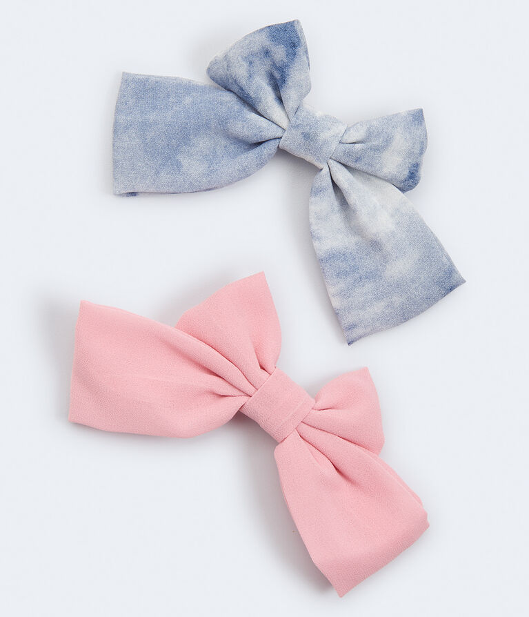 Tie-Dye & Solid Bow Barrette 2-Pack