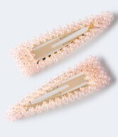 Crystal Bead Snap Hair Clip 2-Pack