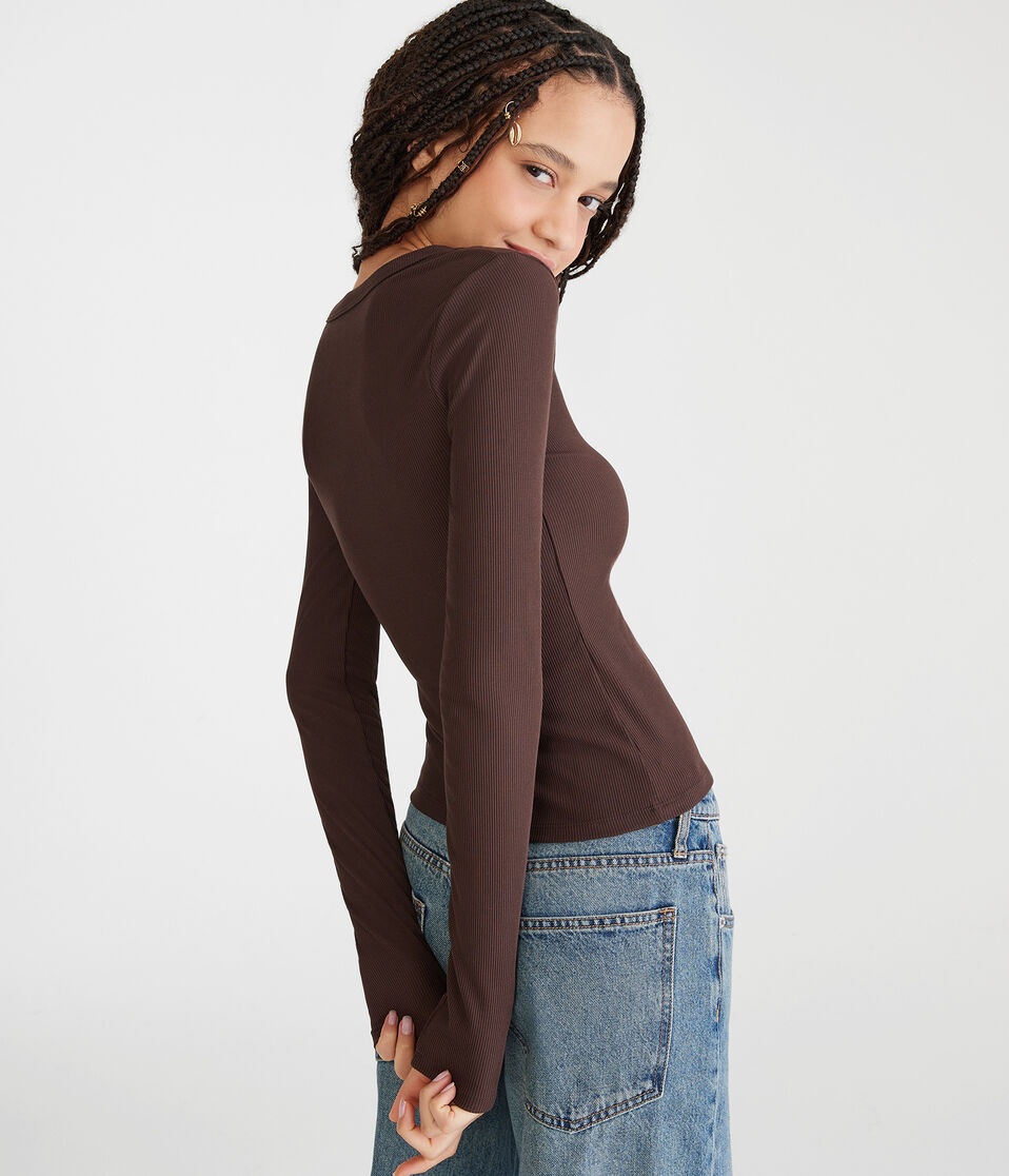 Long Sleeve Buttery Soft V-Neck Henley