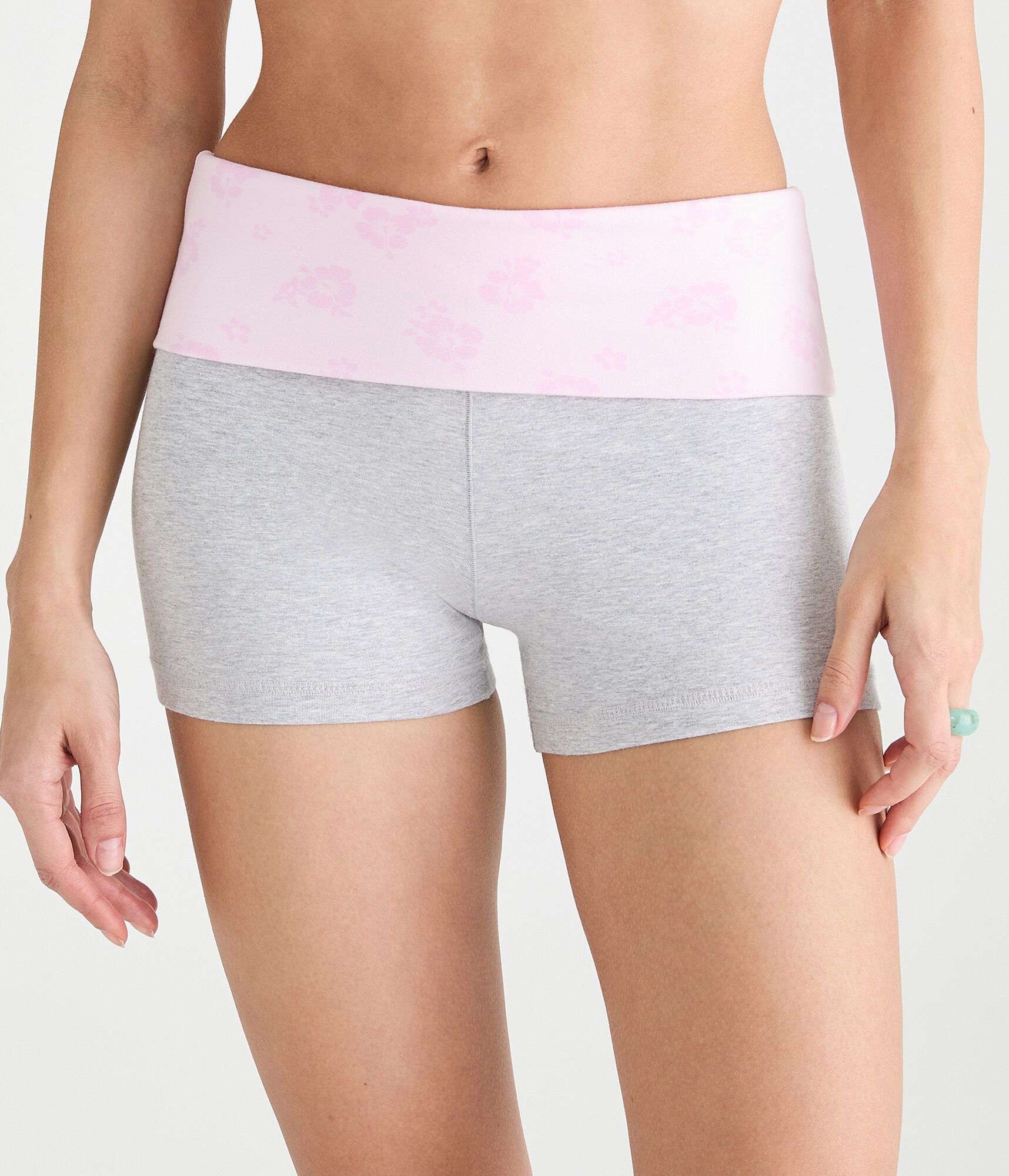 Roxy Hibiscus Low-Rise Fold-Over Shorts