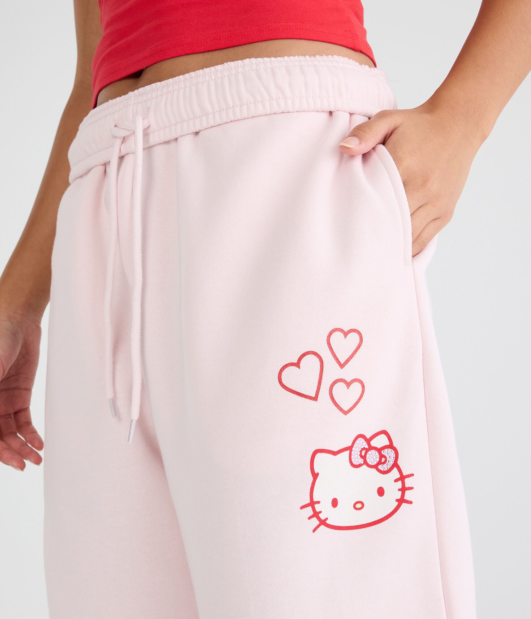 Hello Kitty Hearts Mid-Rise Straight Leg Sweatpants