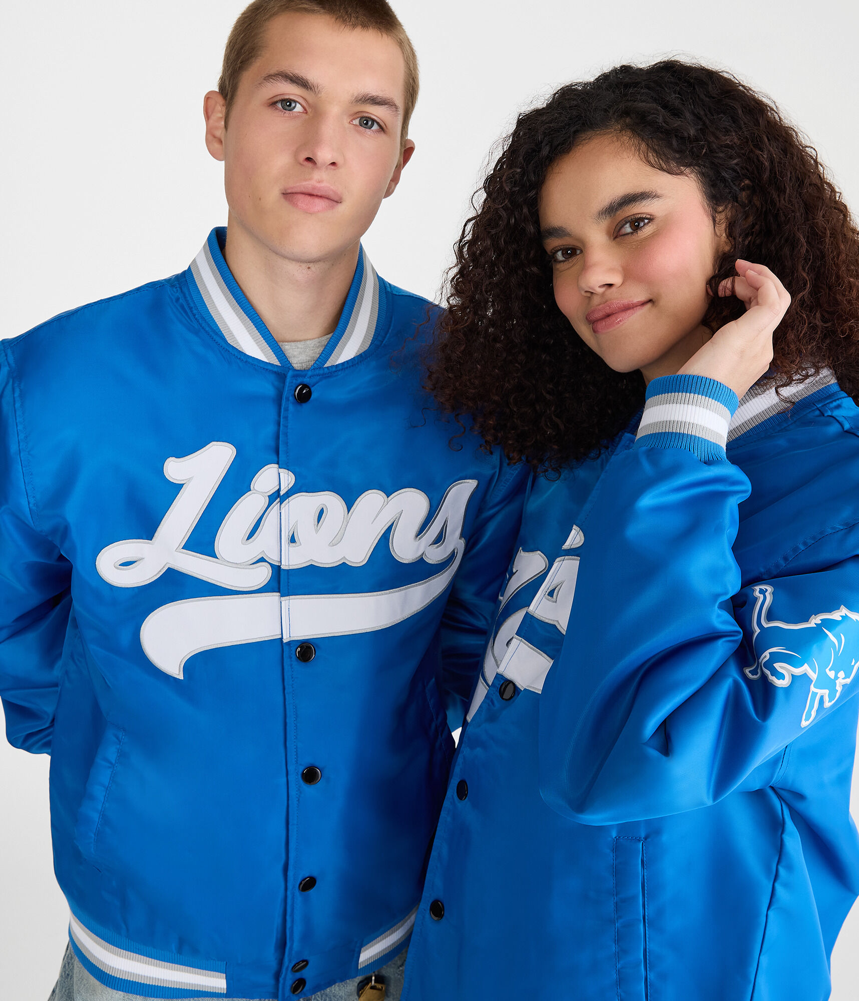Detroit Lions Satin Bomber Jacket