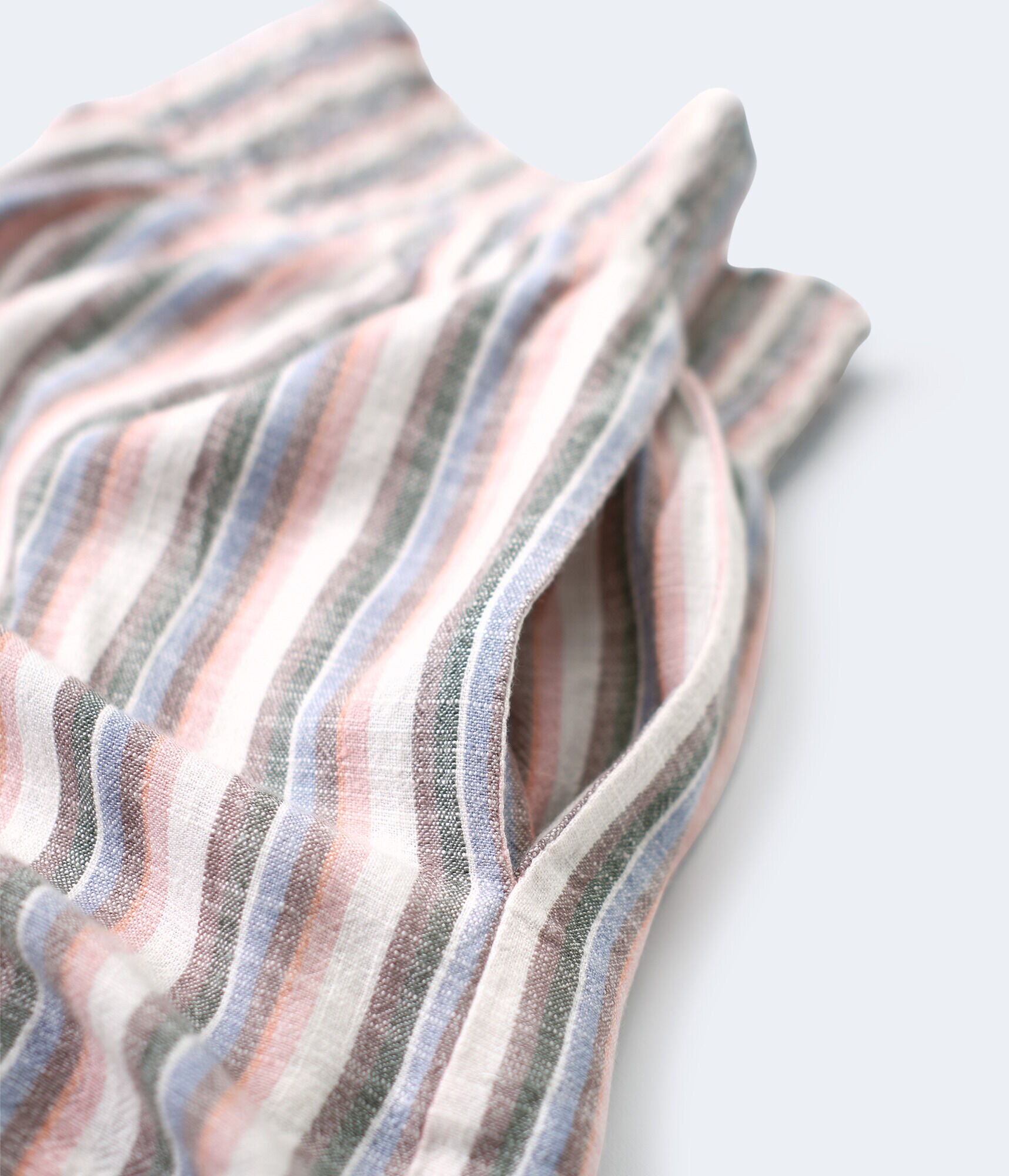 Striped Smocked-Waist Shorts