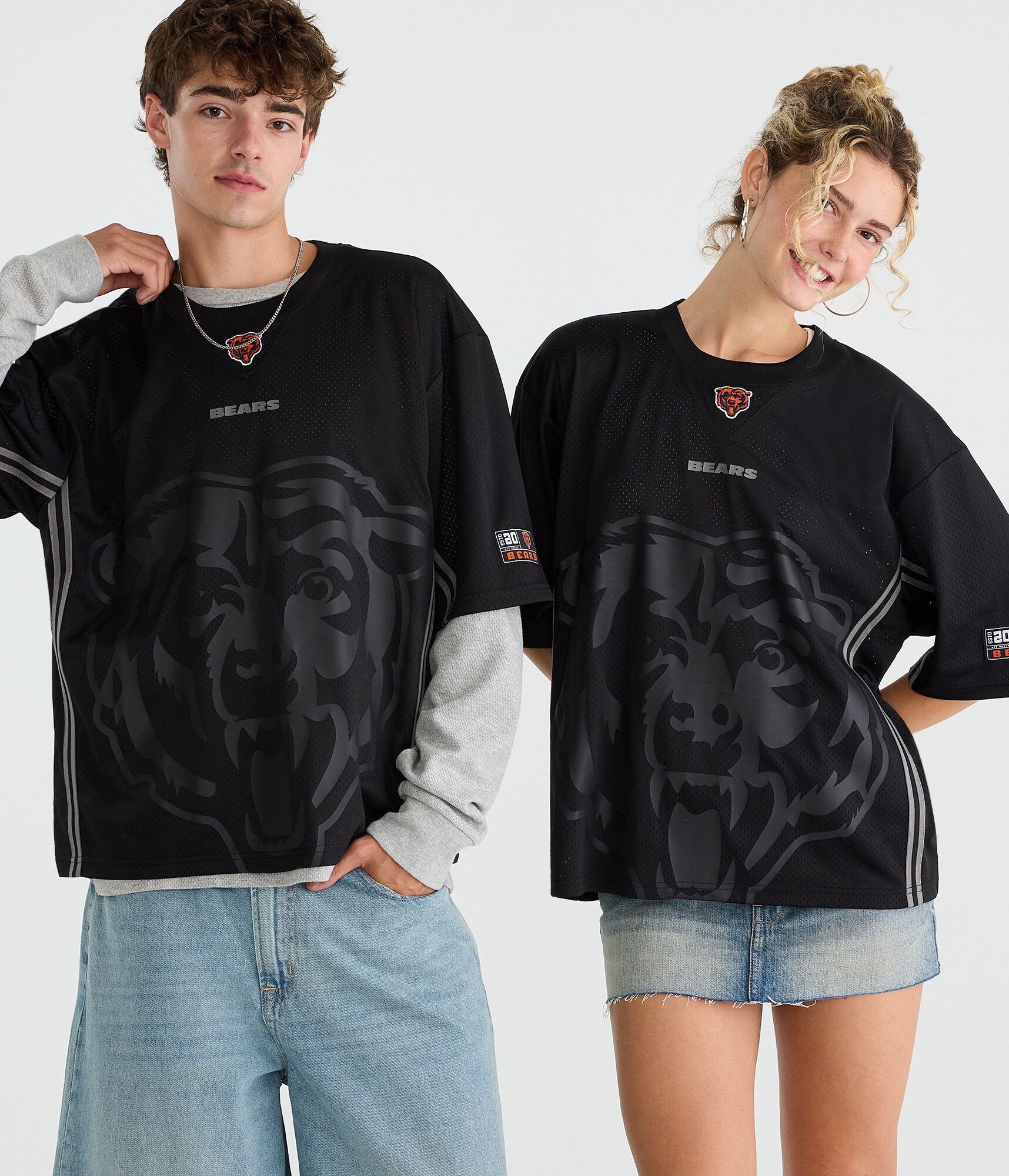Chicago Bears Striped Mesh Top