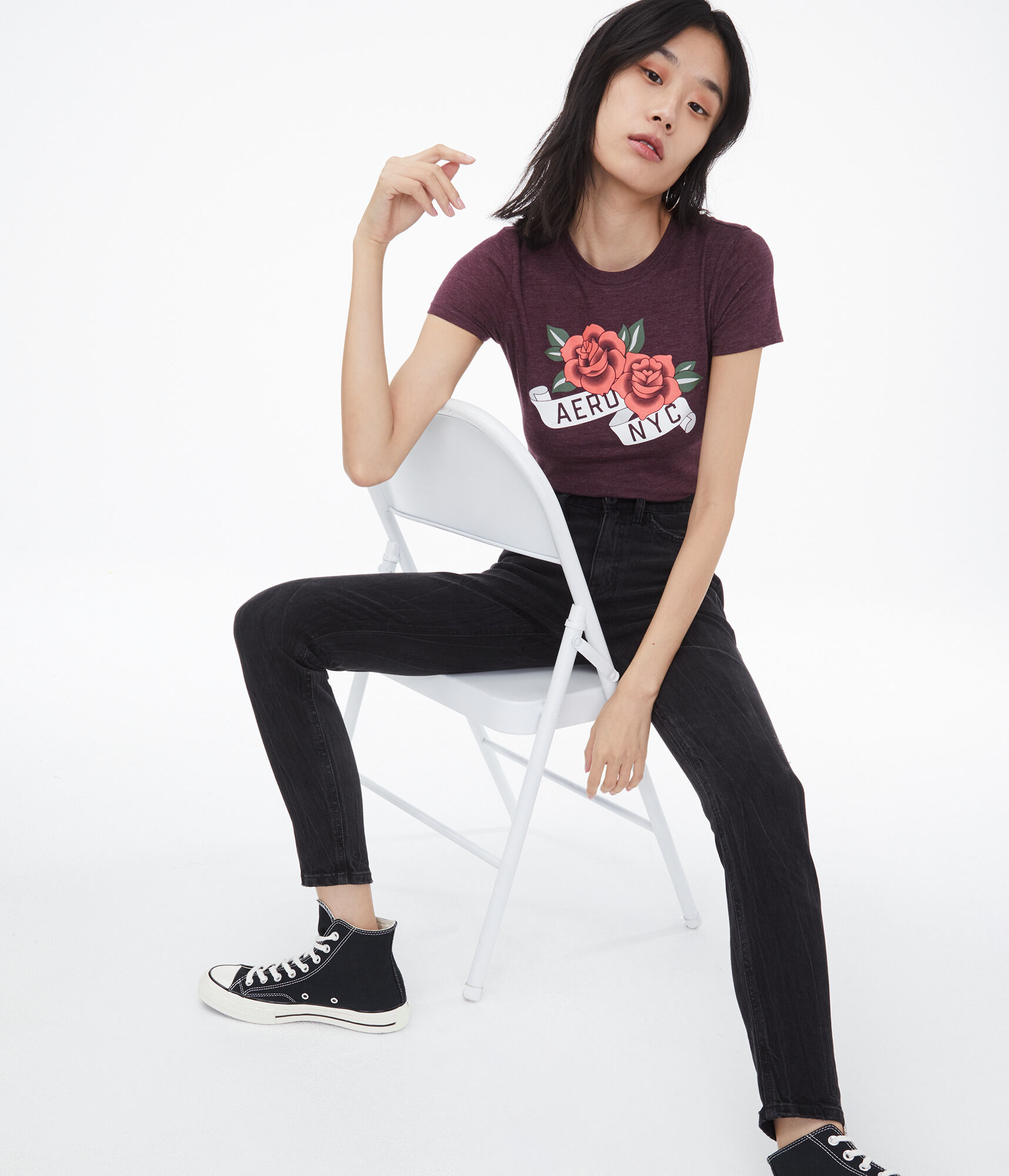 Aero NYC Roses Graphic Tee