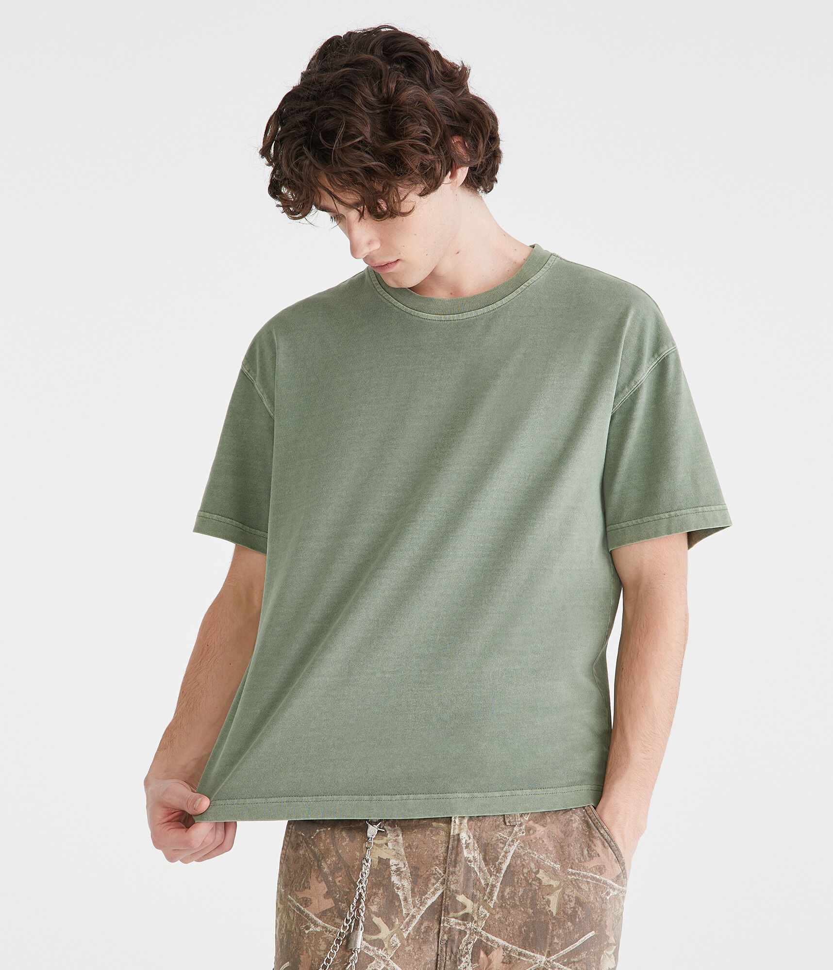 Washed Boxy Fit Crew Tee