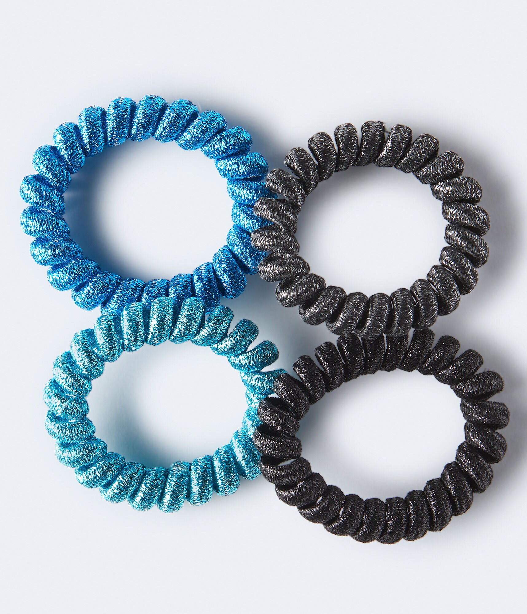 Metallic Coil Hair Tie 4Pack