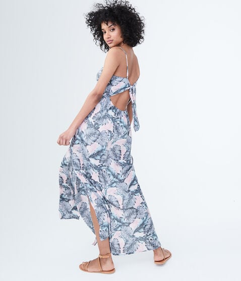 Floral Tie-Back Maxi Dress
