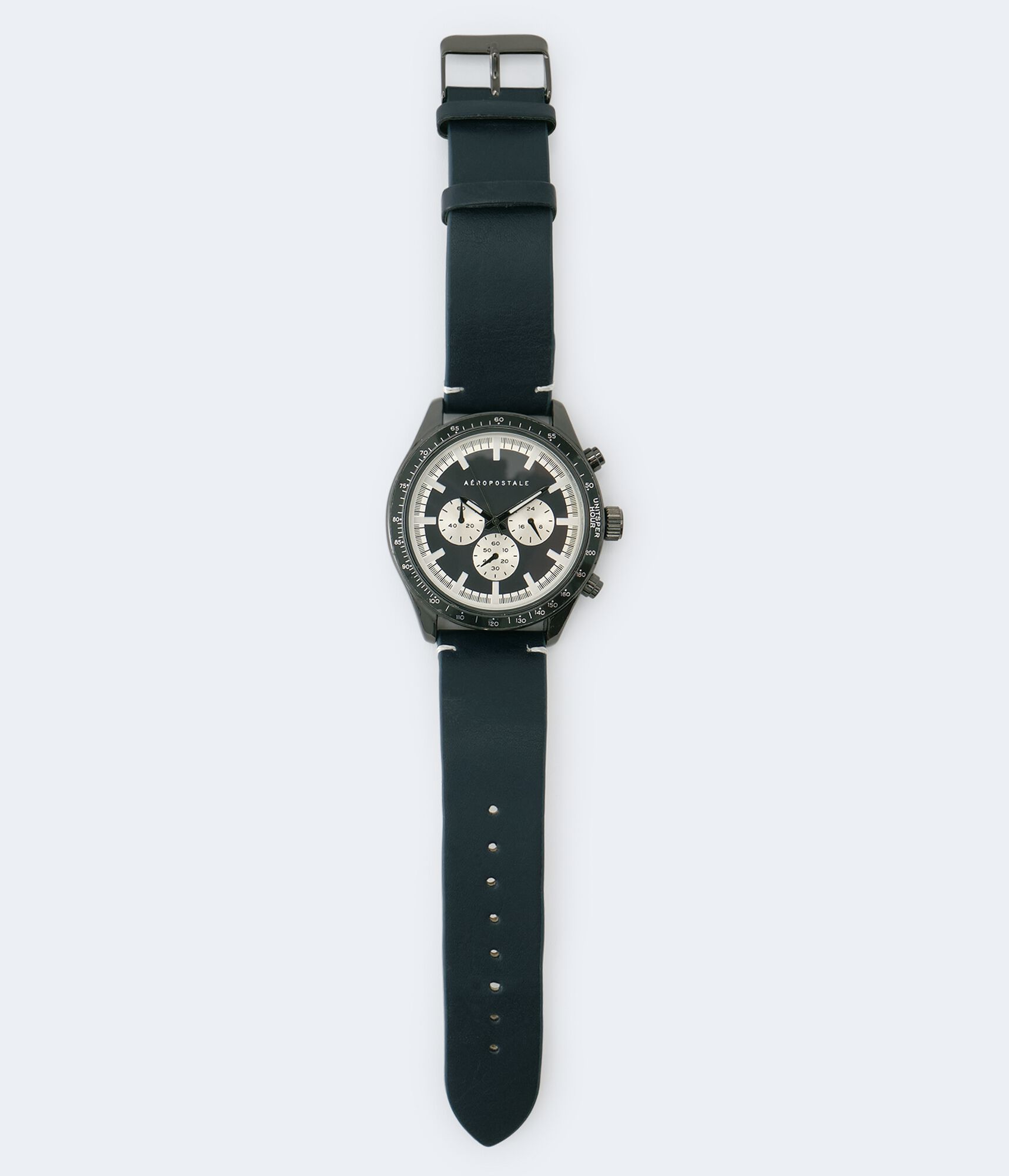 Chrono Faux Leather Analog Watch