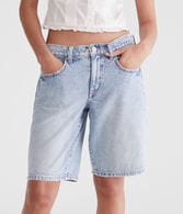 Low-Rise Denim Bermuda Shorts