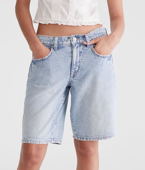 Low-Rise Denim Bermuda Shorts Low-Rise Denim Bermuda Shorts