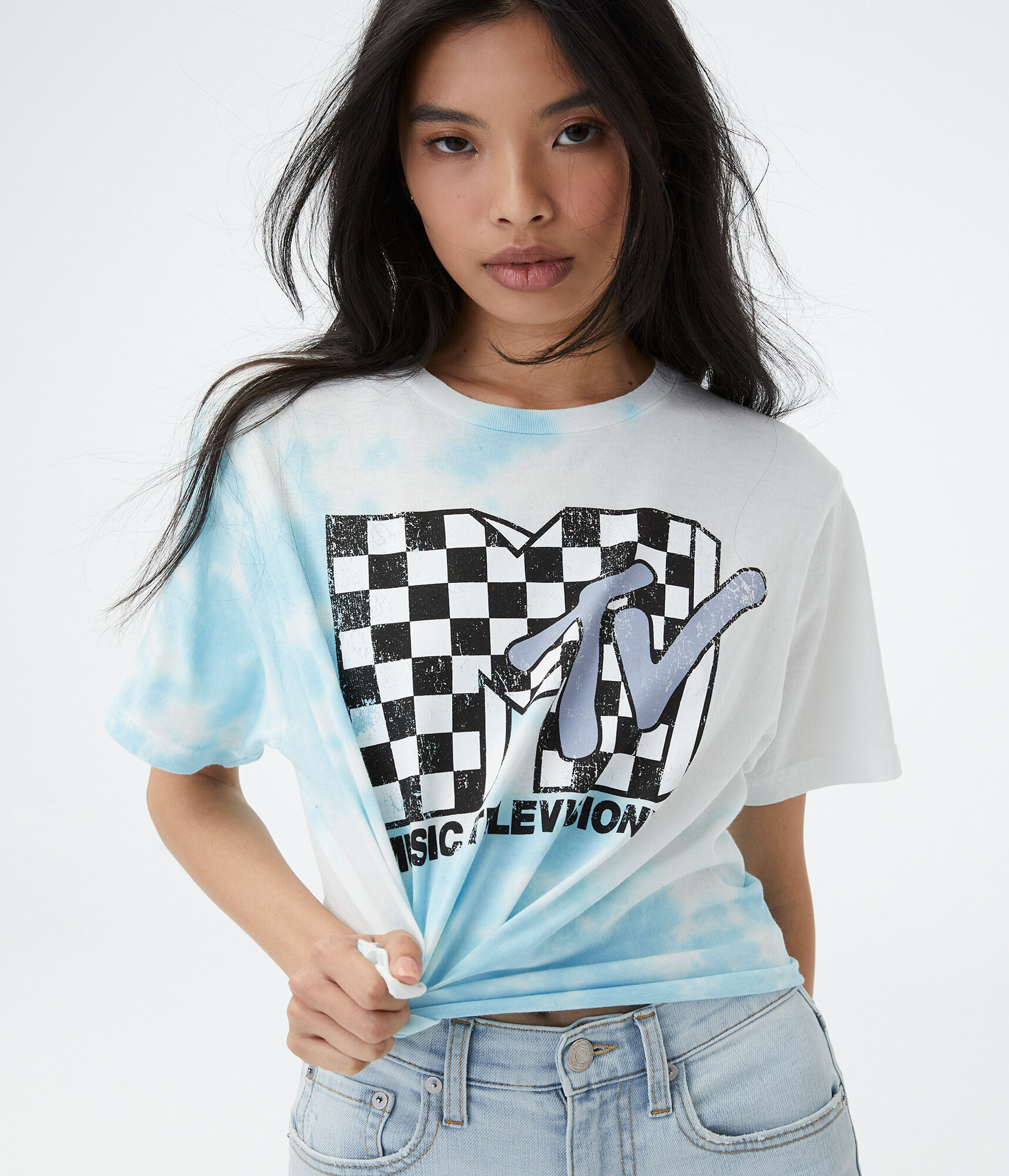 MTV Checkerboard Logo Tie-Dye Graphic Tee