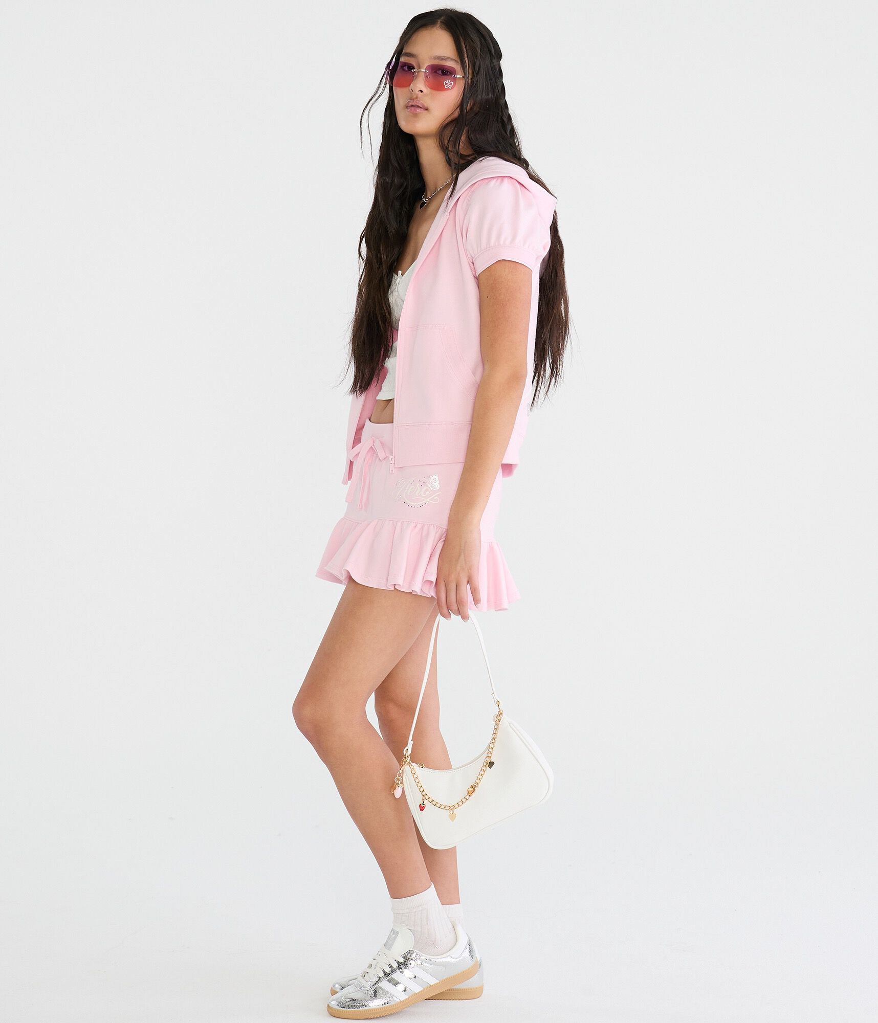 Short Sleeve Aero Butterfly Y2K Full-Zip Hoodie