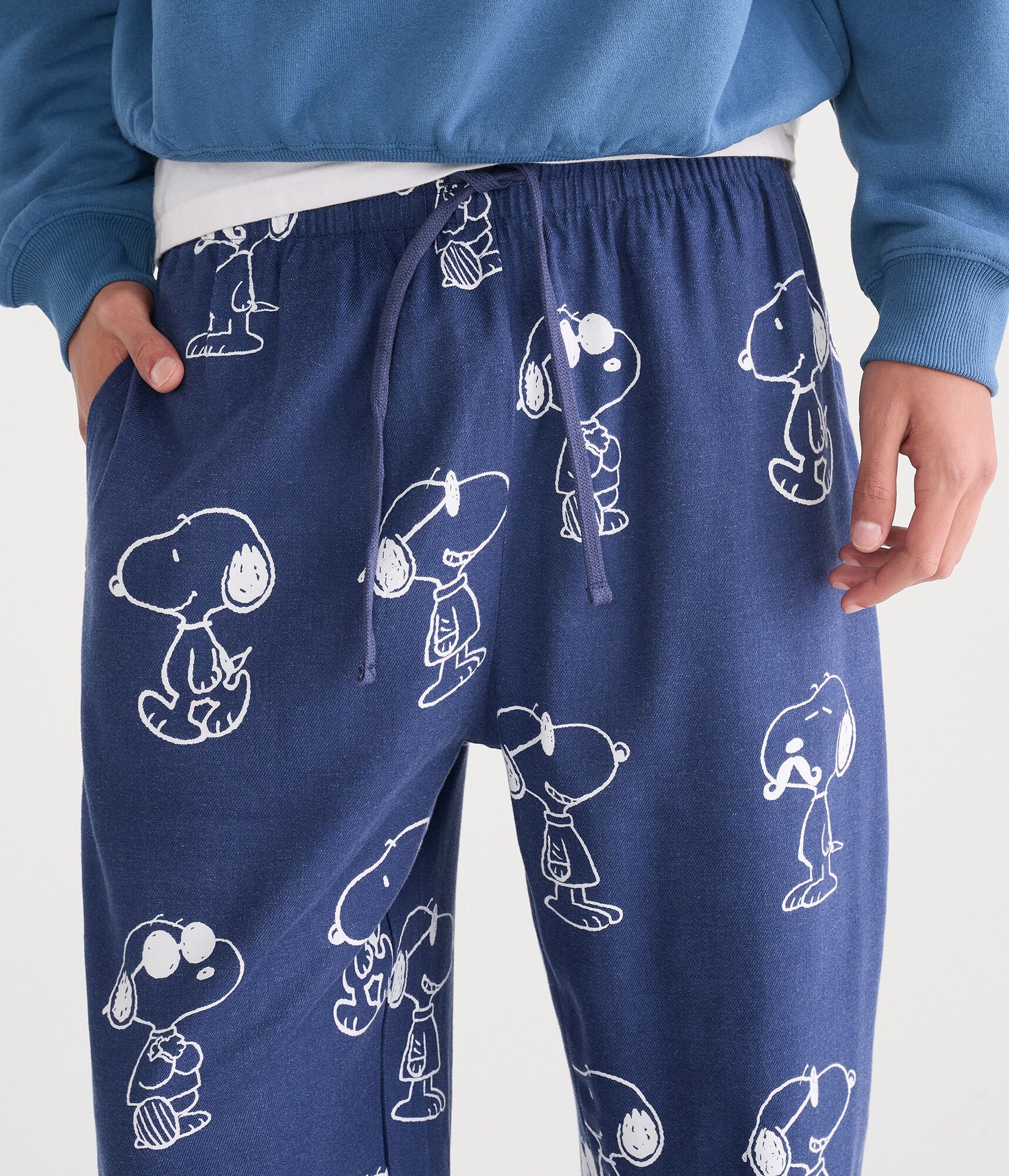 Snoopy Sketches Baggy Flannel Sleep Pants