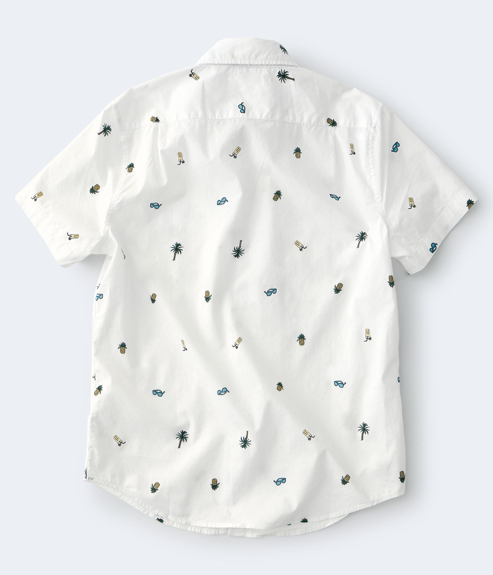 Tropical Print Button-Down Shirt
